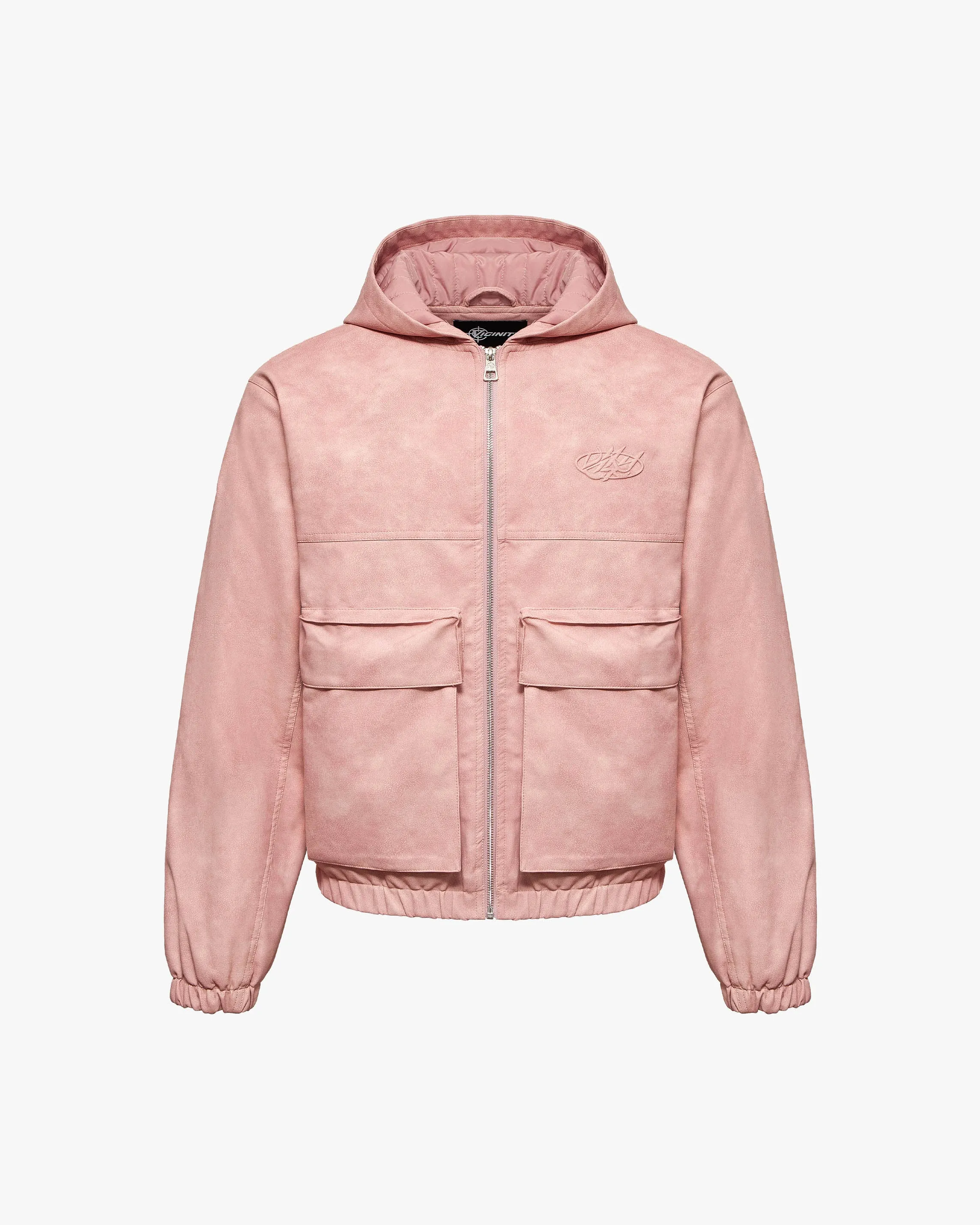 SCRIPT LOGO LEATHER JACKET VINTAGE PINK sold by vicinity