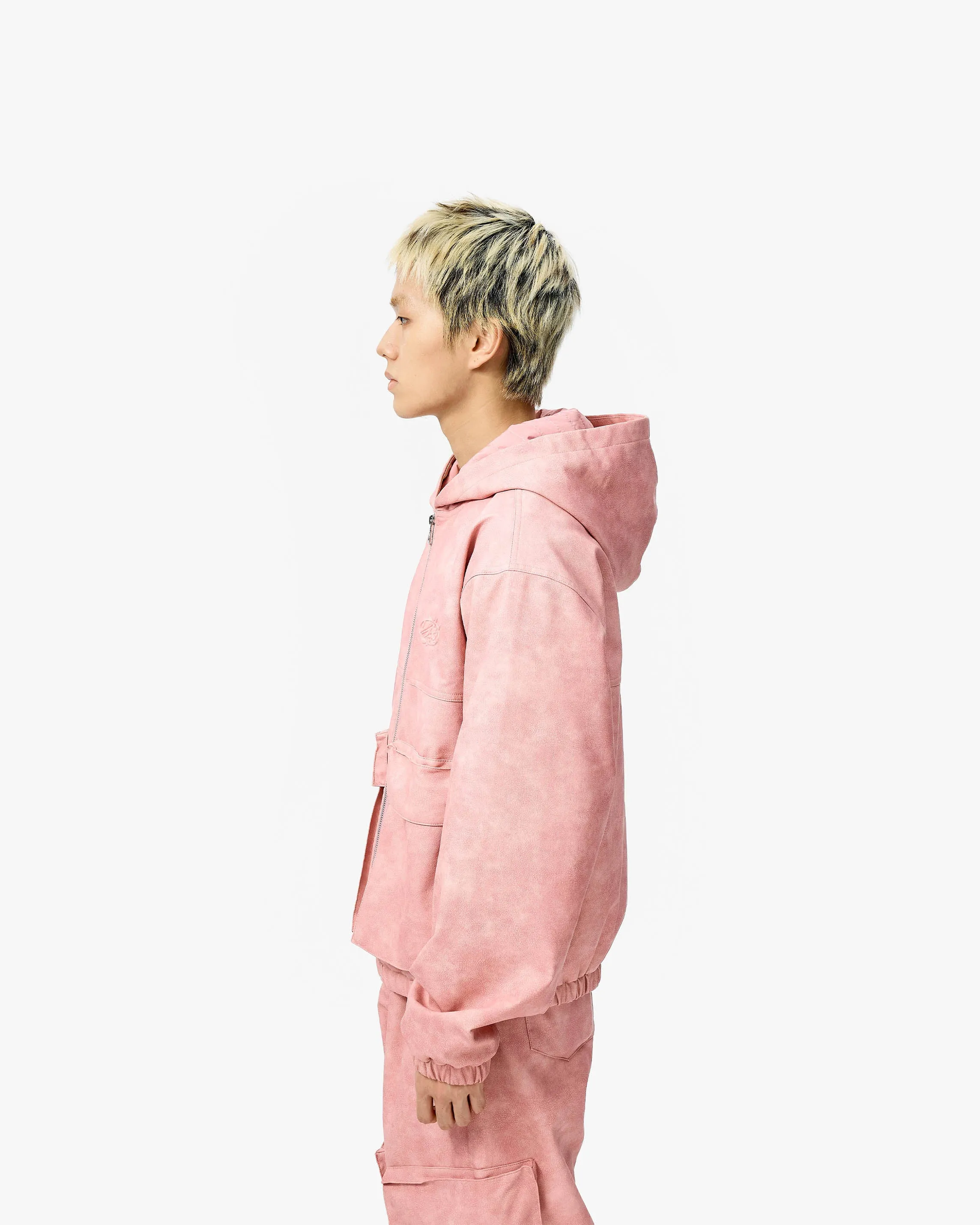 SCRIPT LOGO LEATHER JACKET VINTAGE PINK sold by vicinity product image thumbnail 4