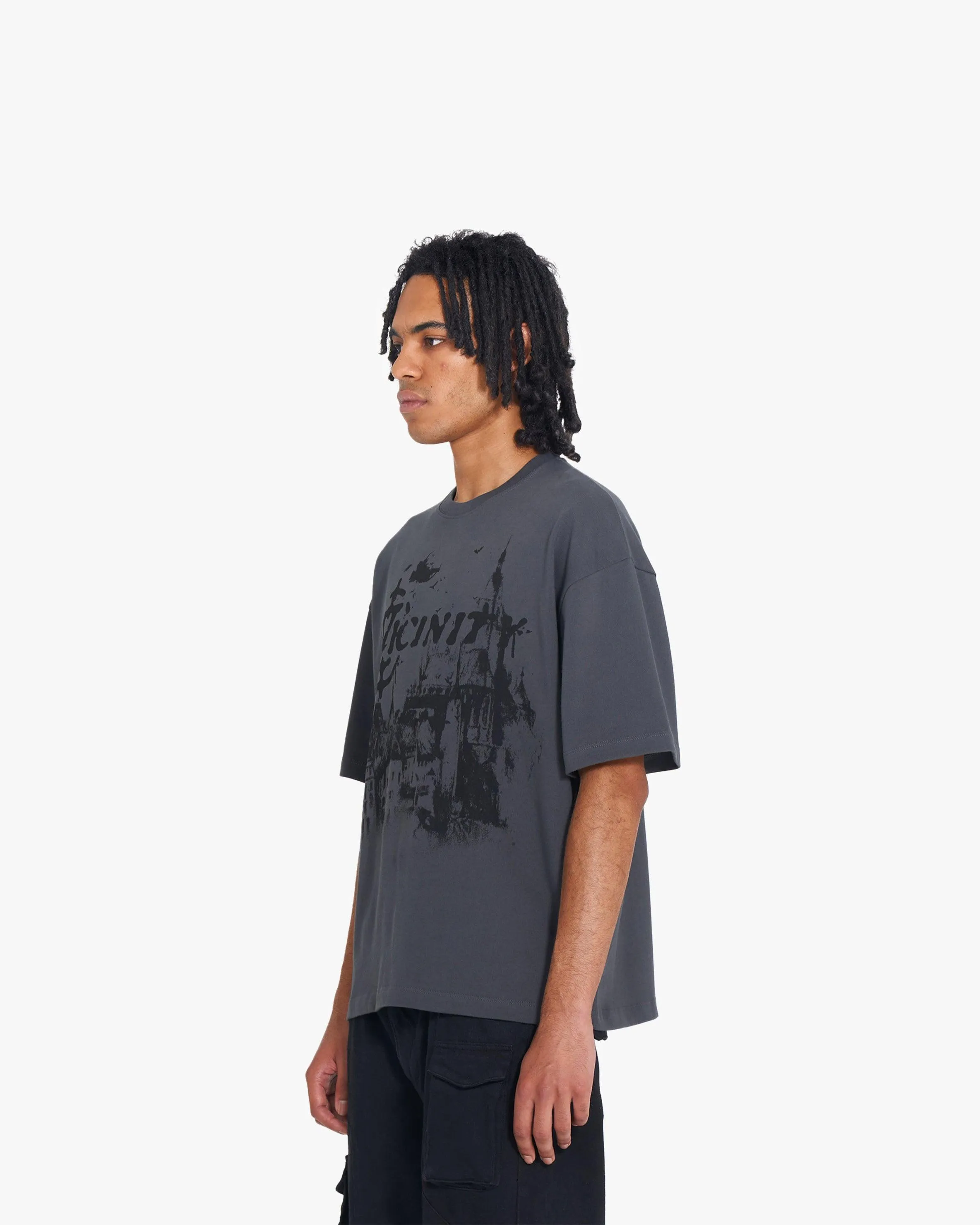 HAUNTED HOUSE TEE DARK GREY sold by vicinity product image thumbnail 3