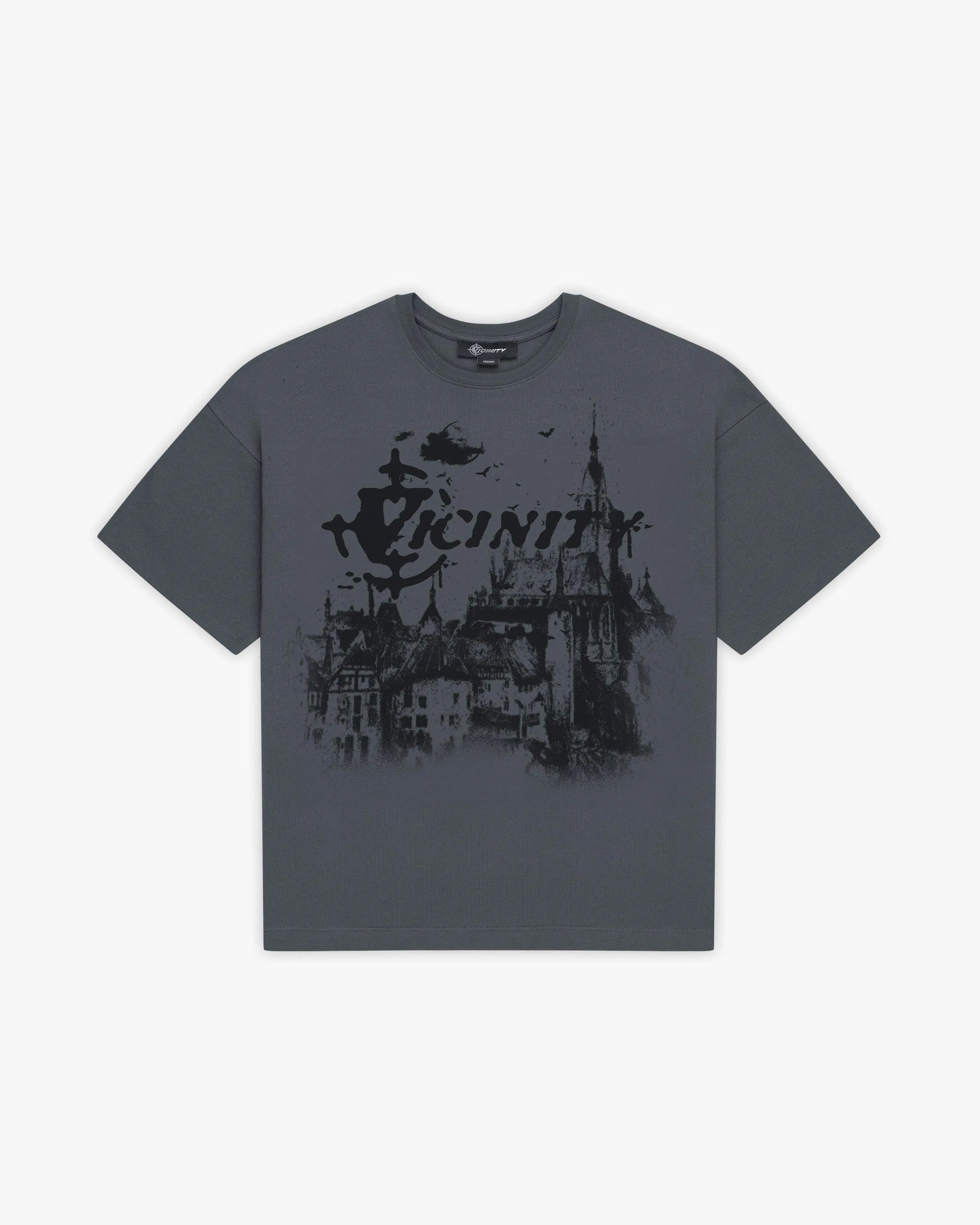 HAUNTED HOUSE TEE DARK GREY sold by vicinity
