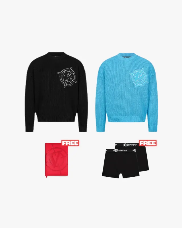 KNIT BUNDLE + FREE NOTEBOOK RED & FREE BOXERS sold by vicinity