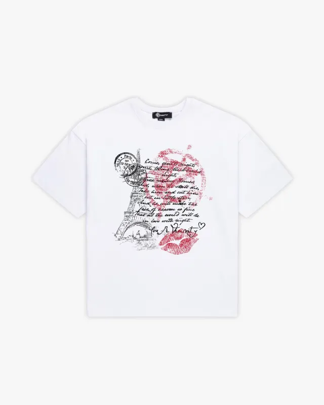 LOVE LETTER TEE WHITE sold by vicinity