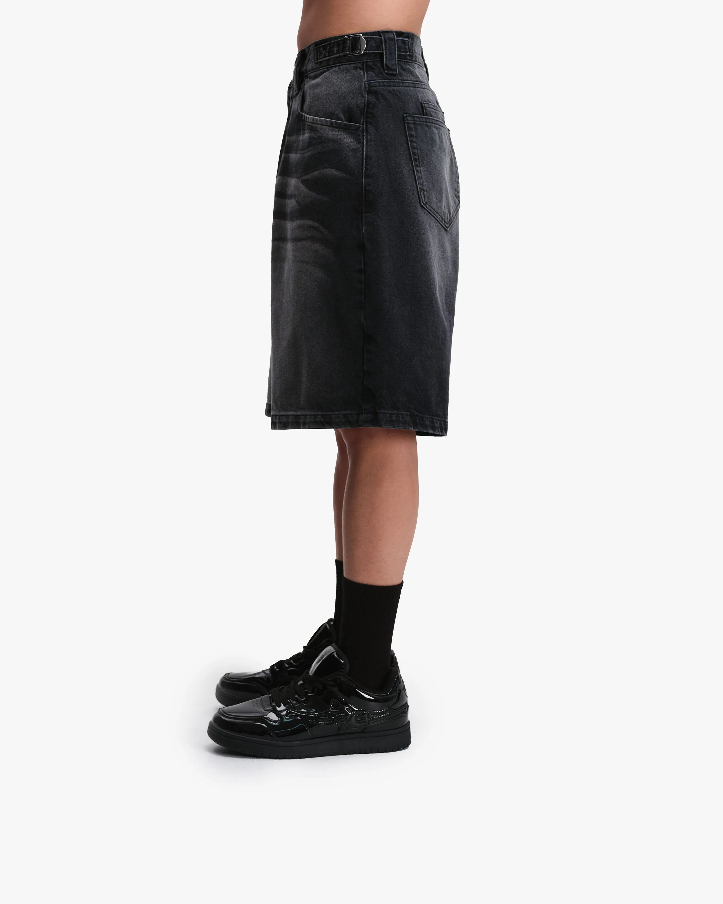 FADED BLACK DENIM JORTS sold by vicinity product image thumbnail 5