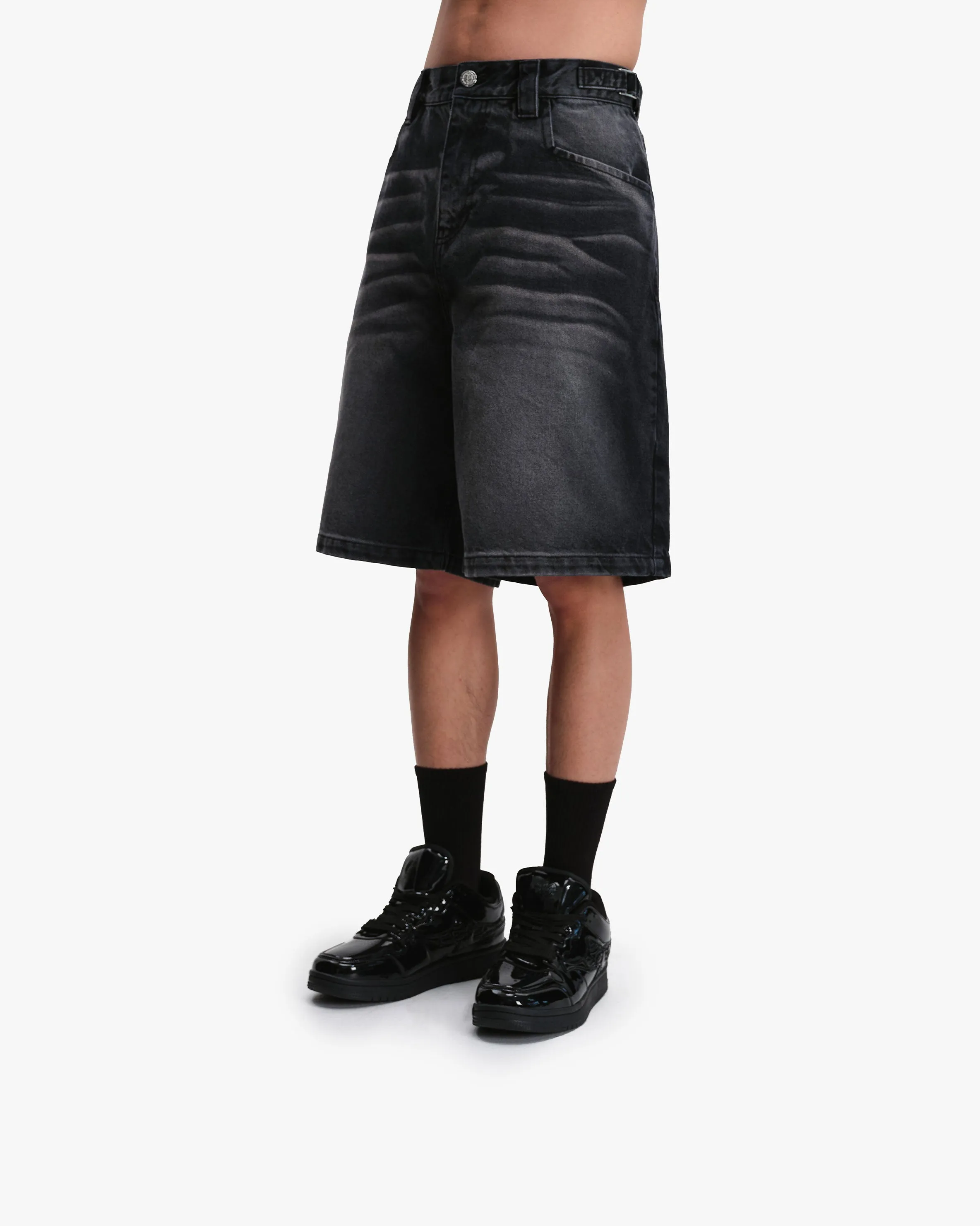 FADED BLACK DENIM JORTS sold by vicinity product image thumbnail 4