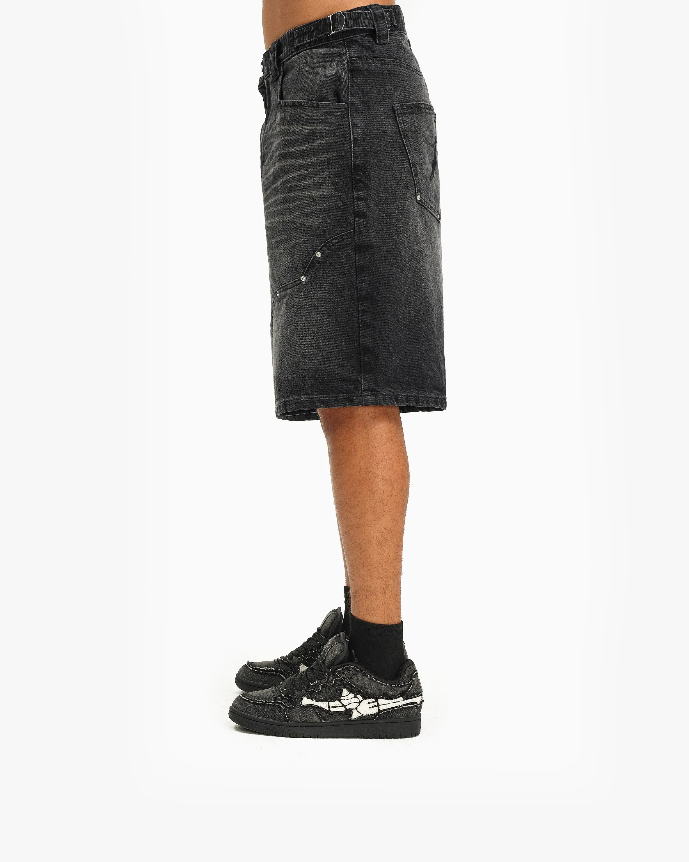 WILD SOUTH DENIM JORTS COAL sold by vicinity product image thumbnail 5