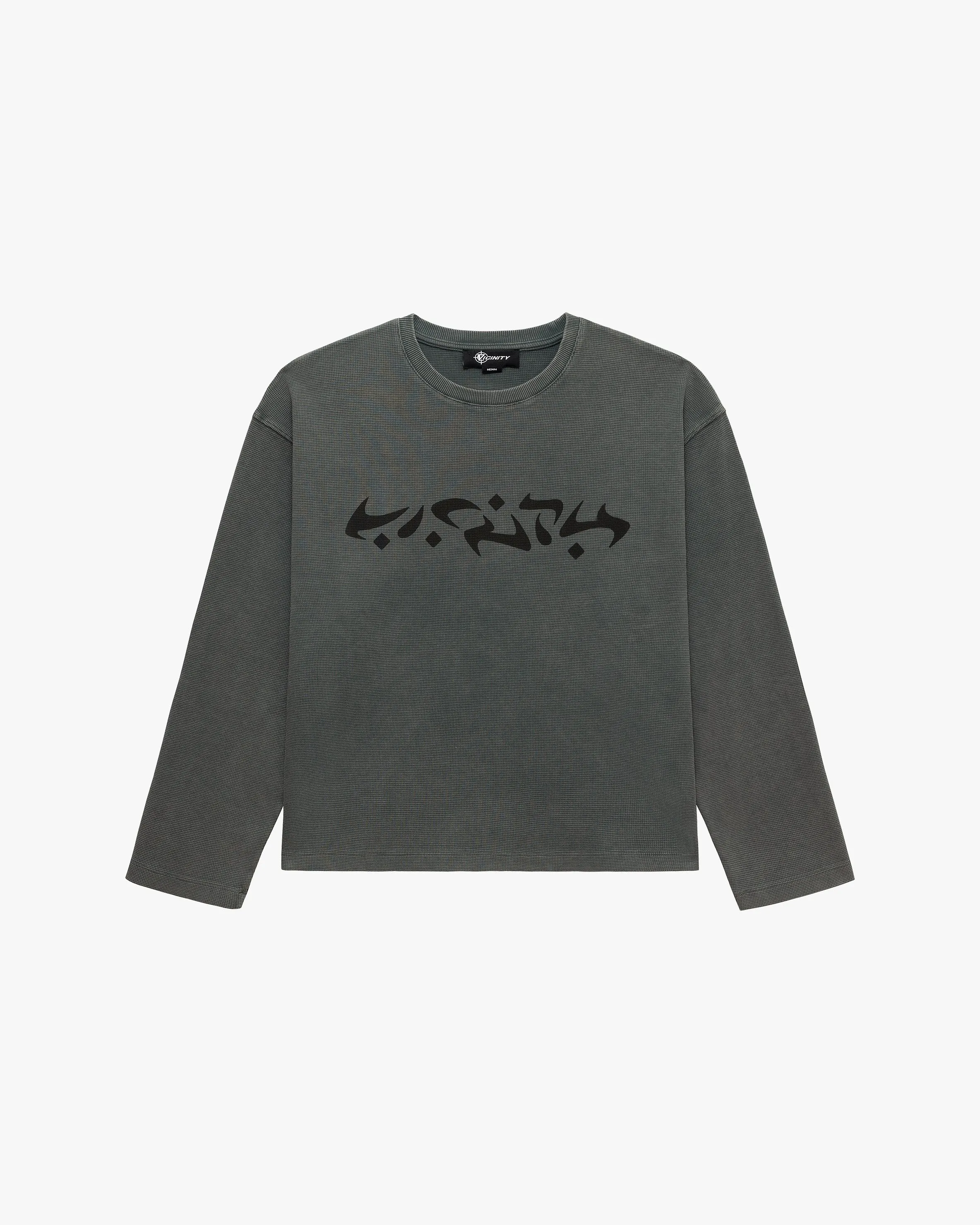 ACID WASHED WAFFLE LONGSLEEVE LIGHT GREY sold by vicinity