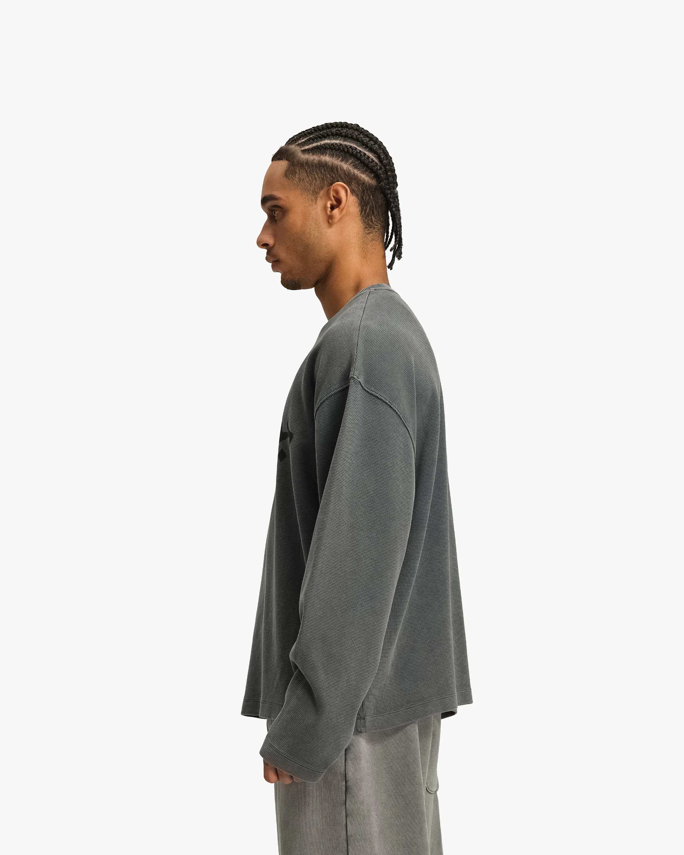 ACID WASHED WAFFLE LONGSLEEVE LIGHT GREY sold by vicinity product image thumbnail 5