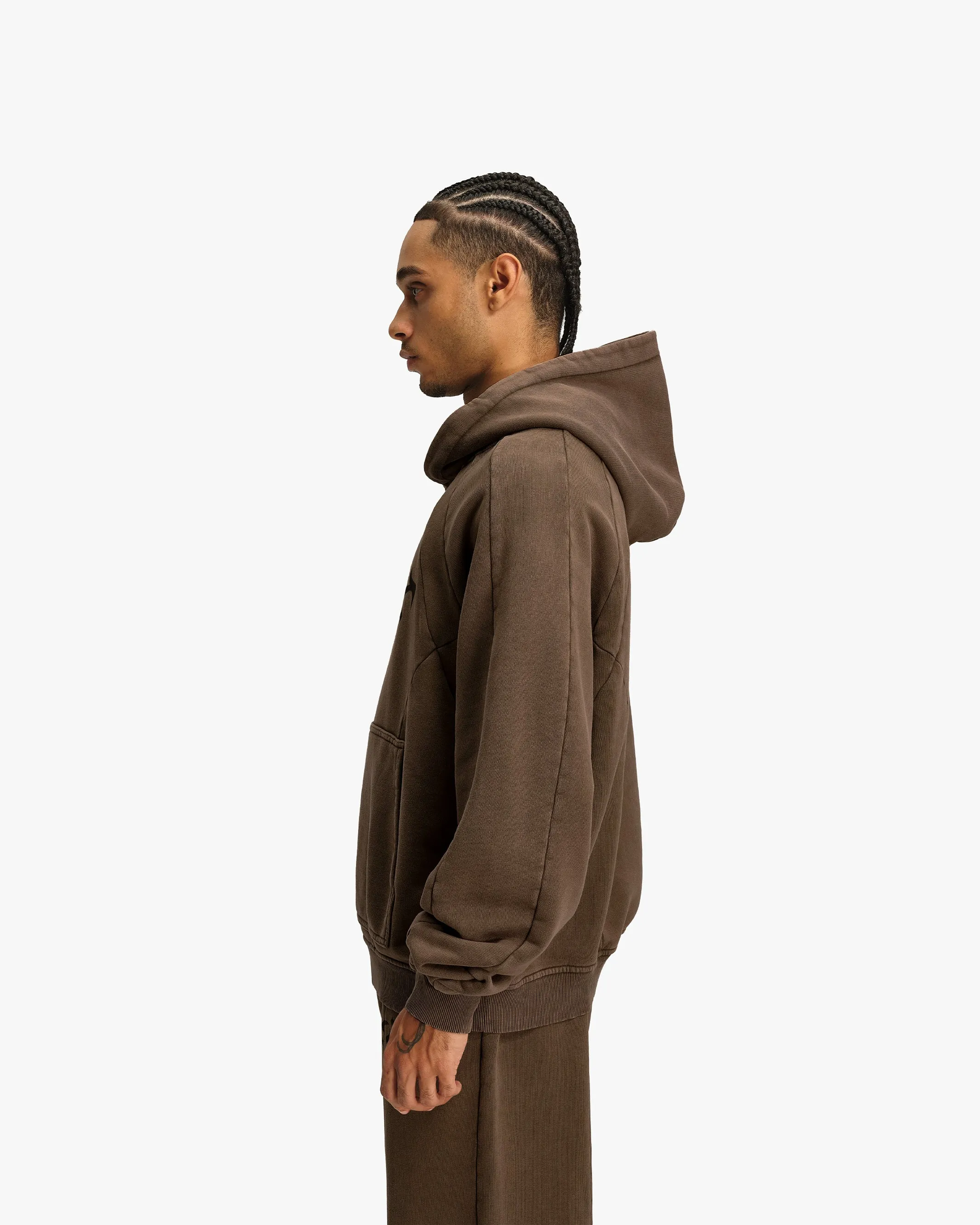 ACID WASHED HOODIE BROWN sold by vicinity product image thumbnail 5