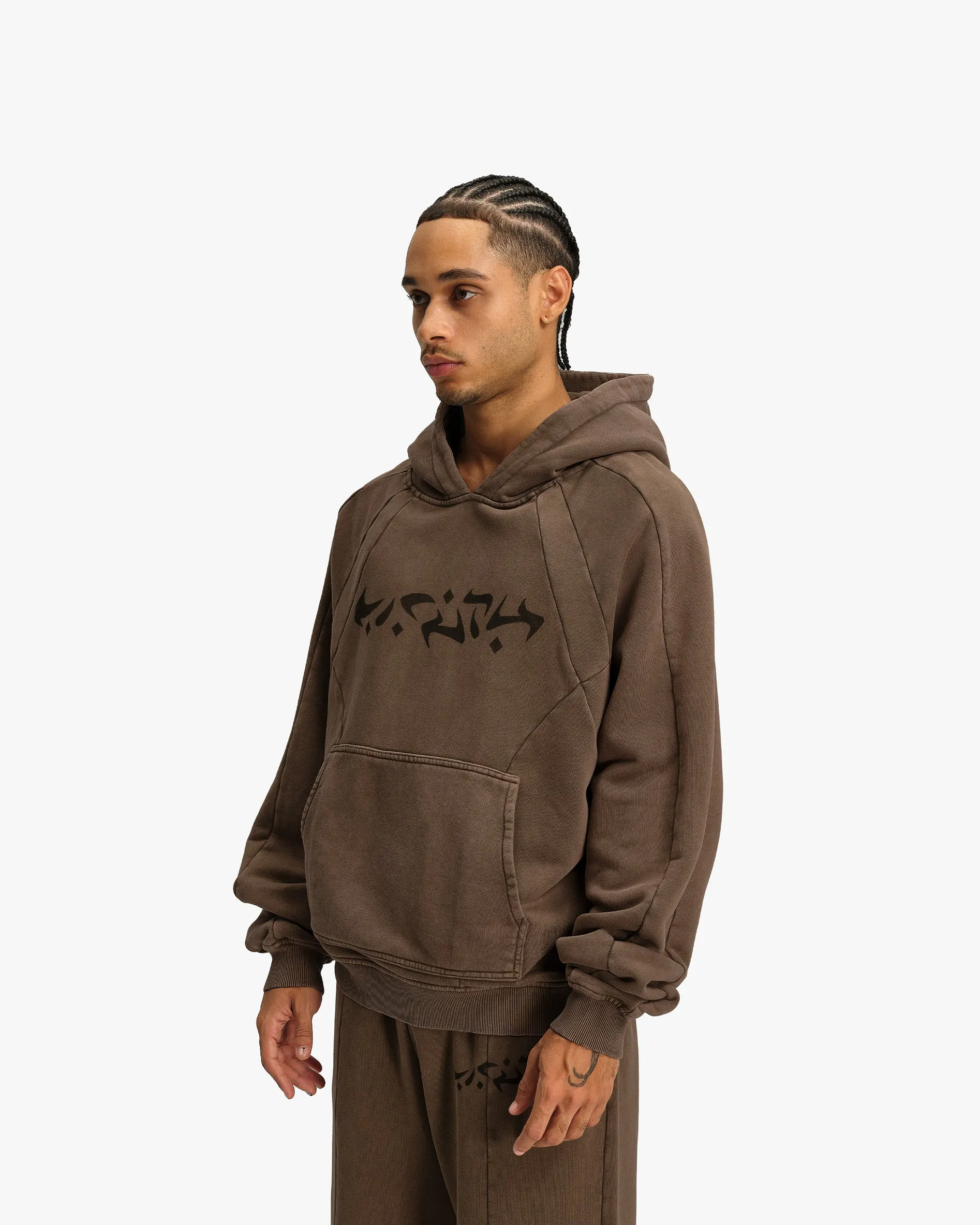 ACID WASHED HOODIE BROWN sold by vicinity product image thumbnail 4