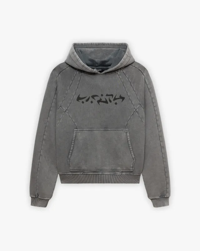 ACID WASHED HOODIE LIGHT GREY sold by vicinity