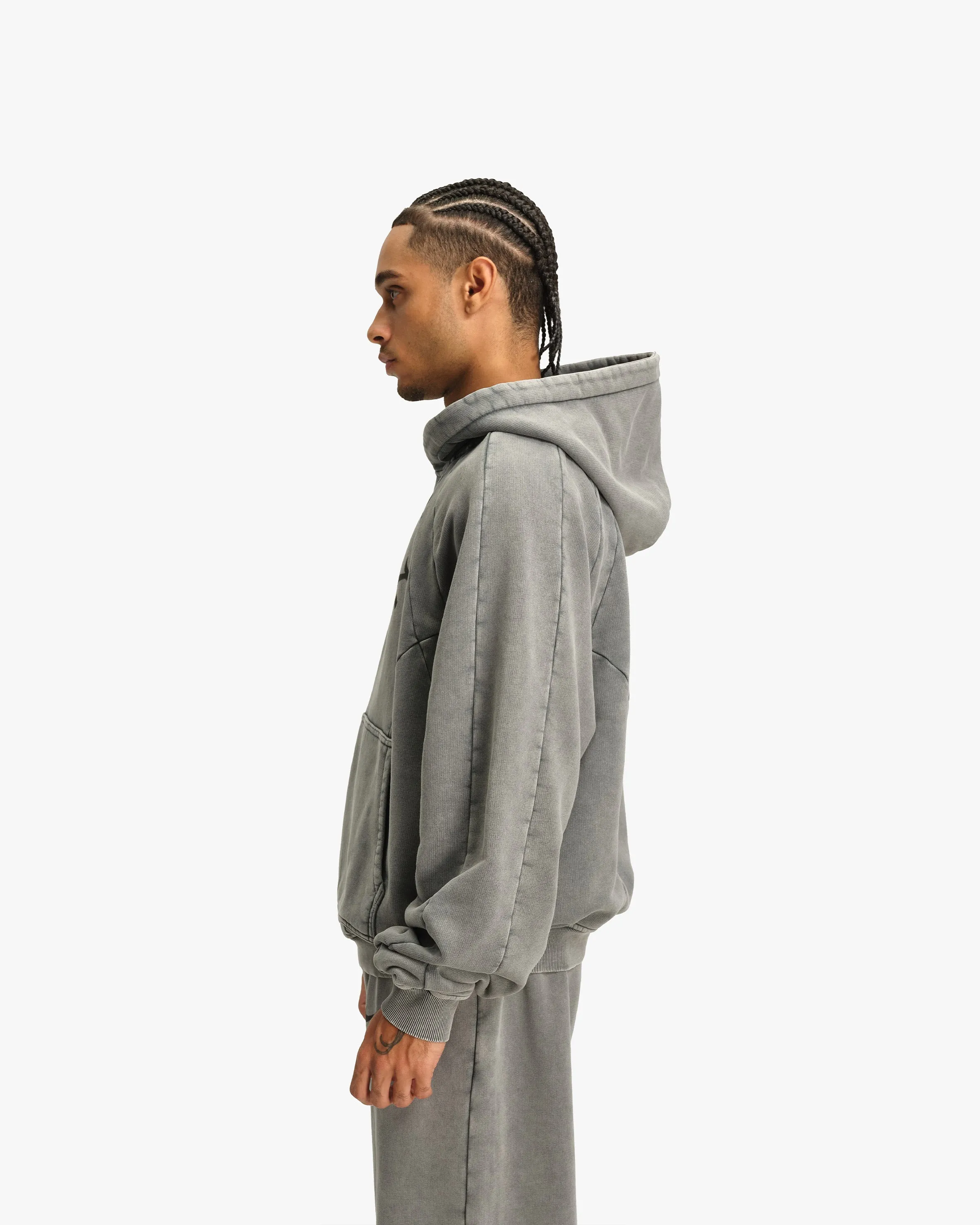 ACID WASHED HOODIE LIGHT GREY sold by vicinity product image thumbnail 5