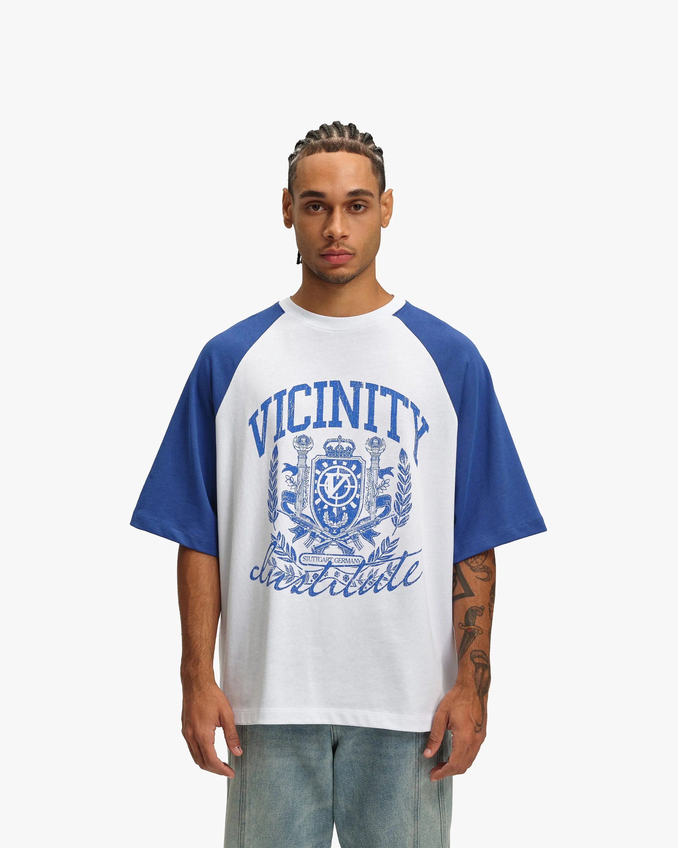 INSTITUTE TEE WHITE/BLUE sold by vicinity product image thumbnail 2