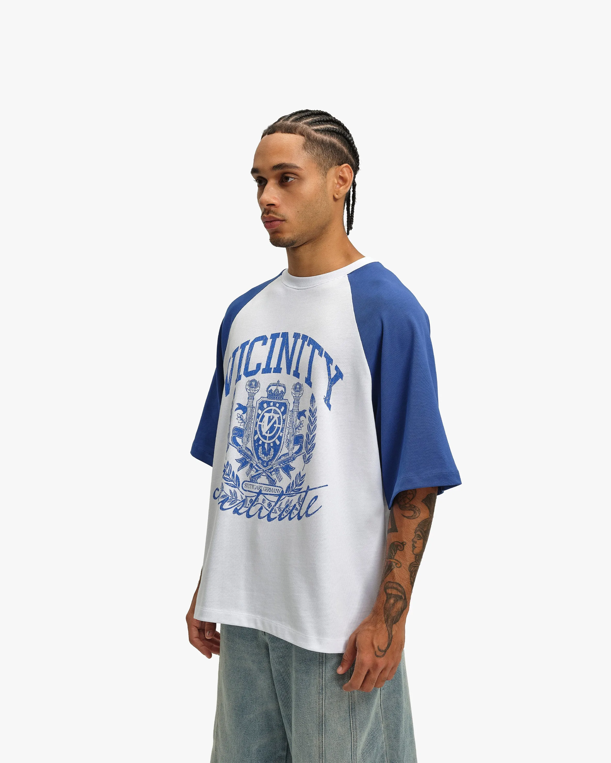 INSTITUTE TEE WHITE/BLUE sold by vicinity product image thumbnail 4