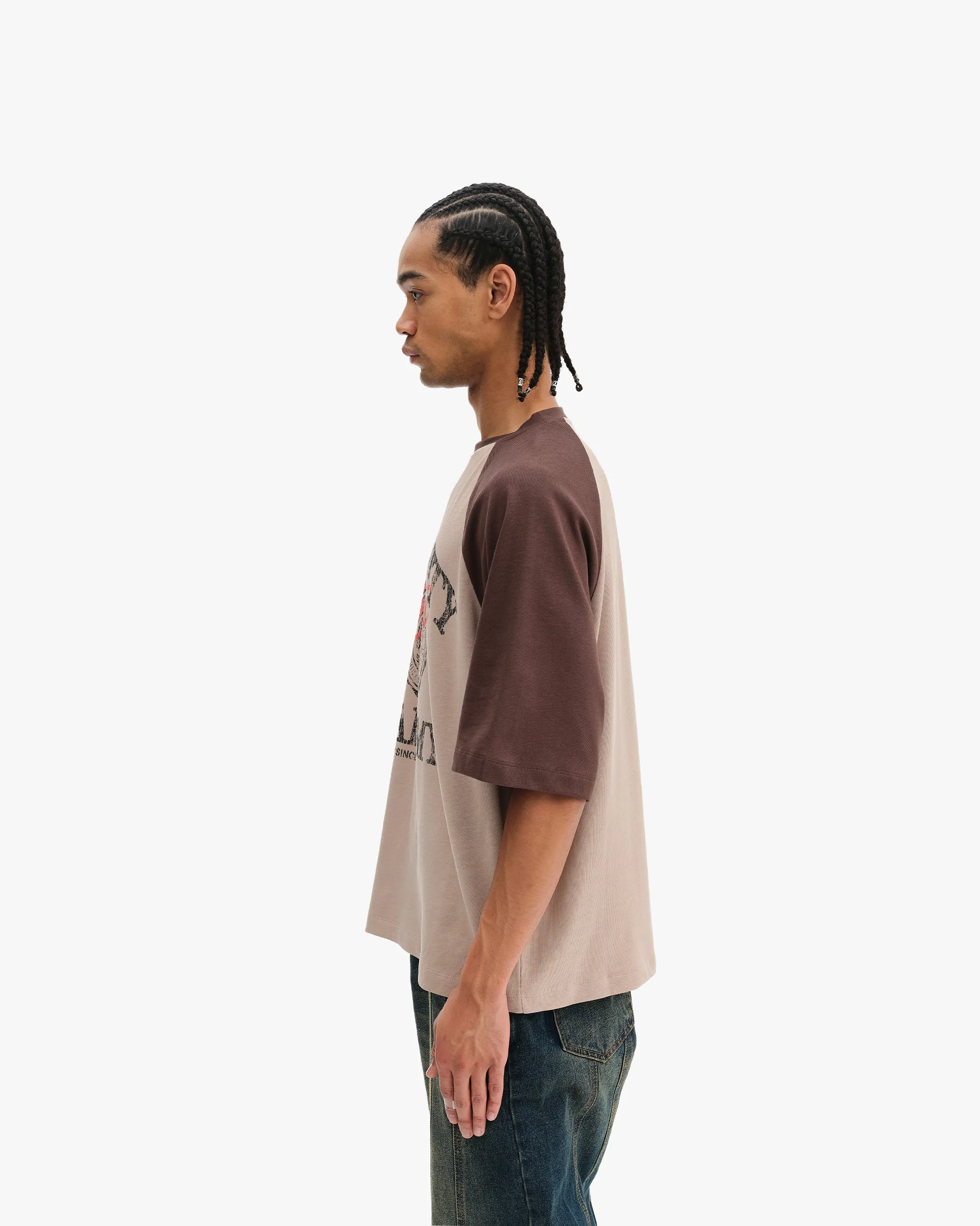 BICOLOR PUBLIC INSTITUTE TEE BROWN/CREAM sold by vicinity product image thumbnail 4