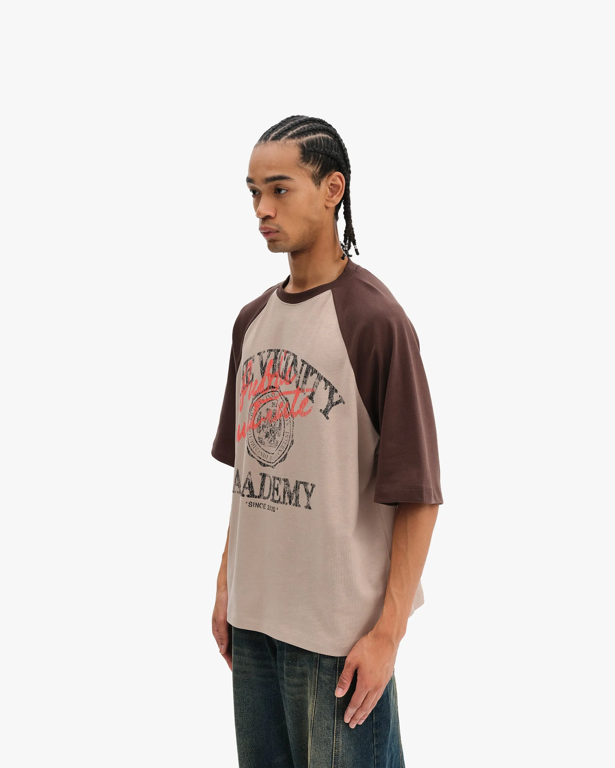 BICOLOR PUBLIC INSTITUTE TEE BROWN/CREAM sold by vicinity product image thumbnail 3
