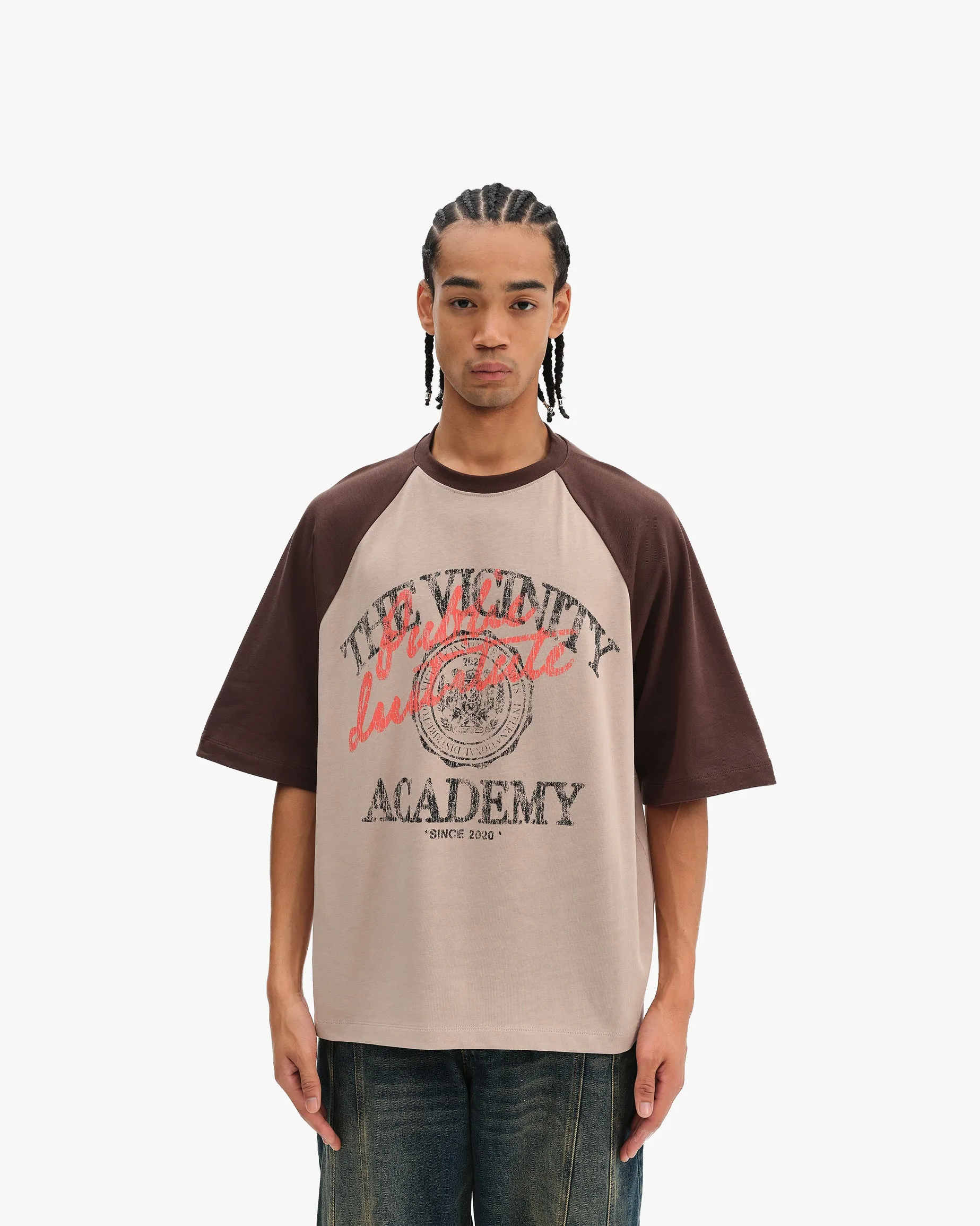 BICOLOR PUBLIC INSTITUTE TEE BROWN/CREAM sold by vicinity product image thumbnail 2