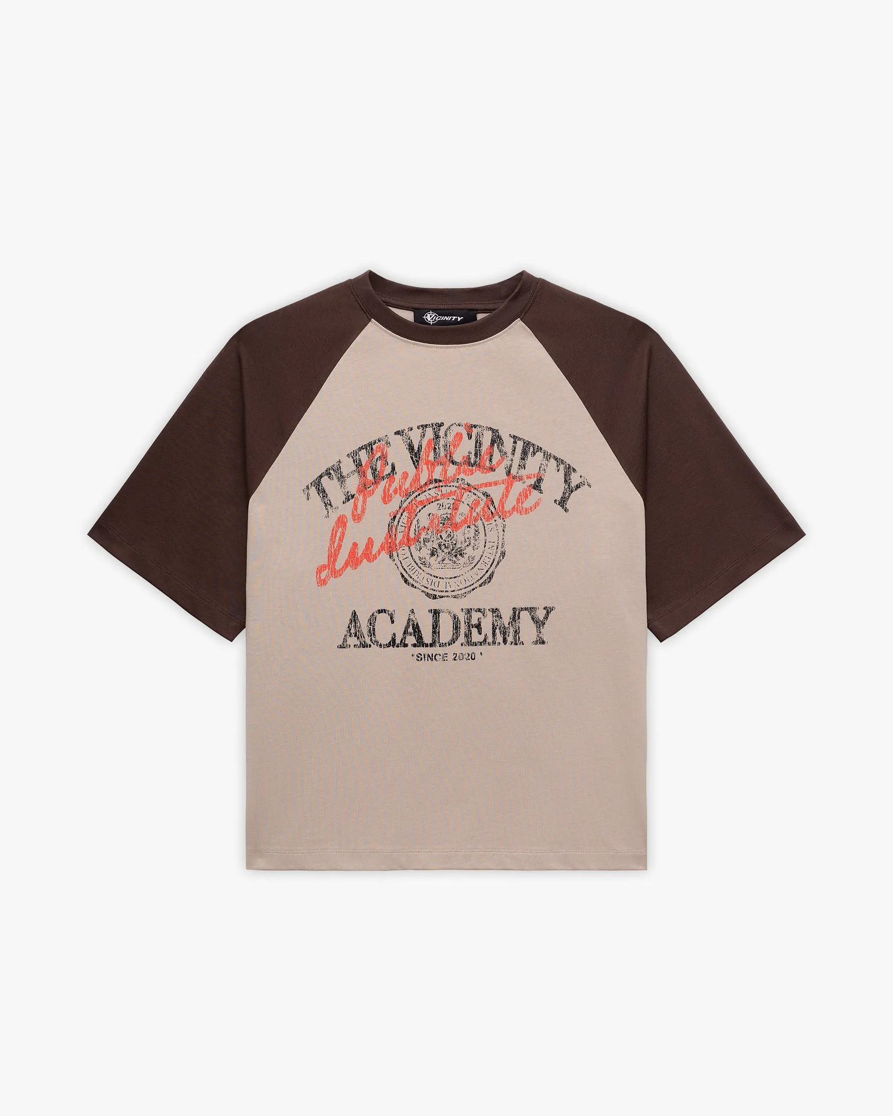 BICOLOR PUBLIC INSTITUTE TEE BROWN/CREAM sold by vicinity