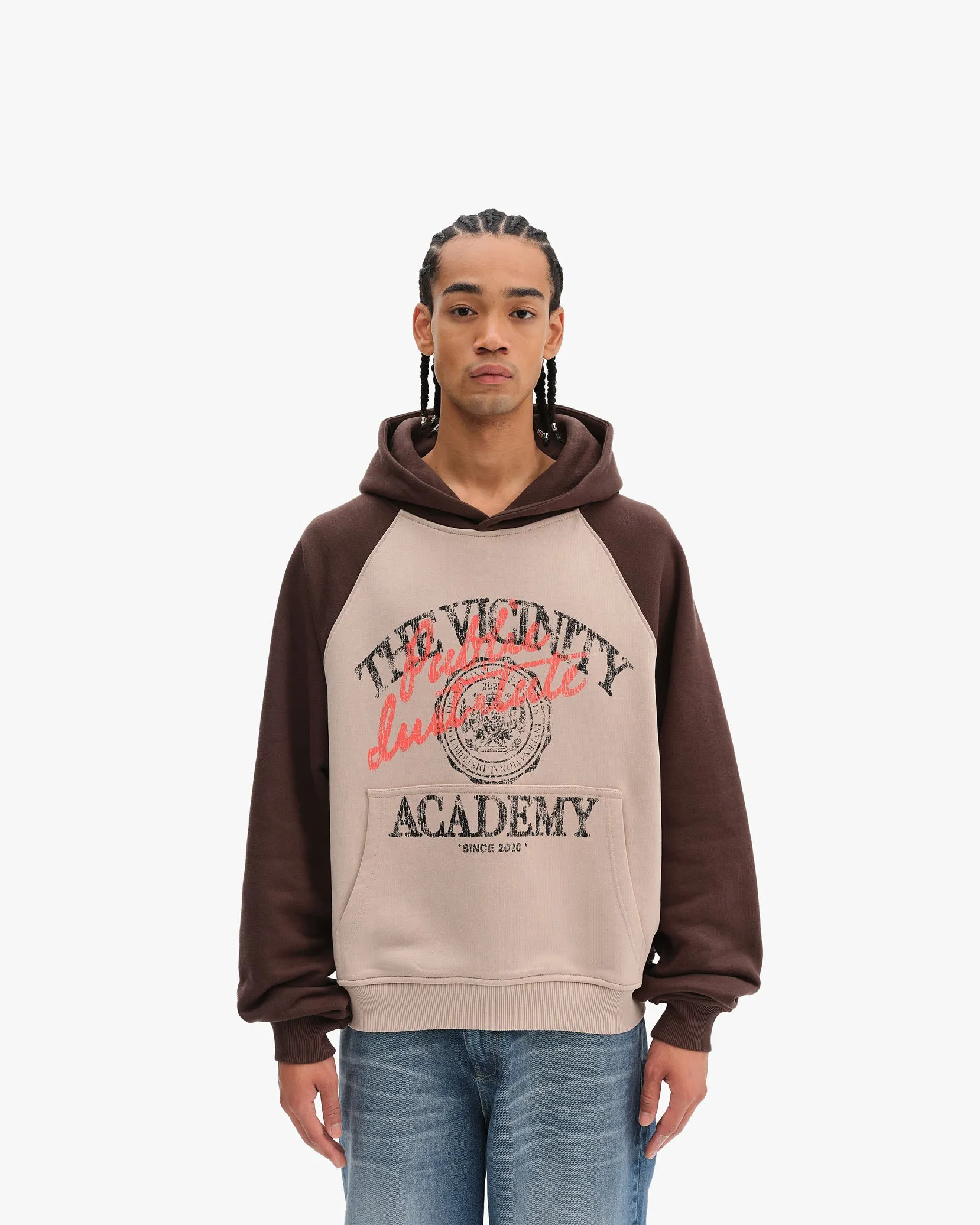 BICOLOR PUBLIC INSTITUTE HOODIE BROWN/CREAM sold by vicinity product image thumbnail 2