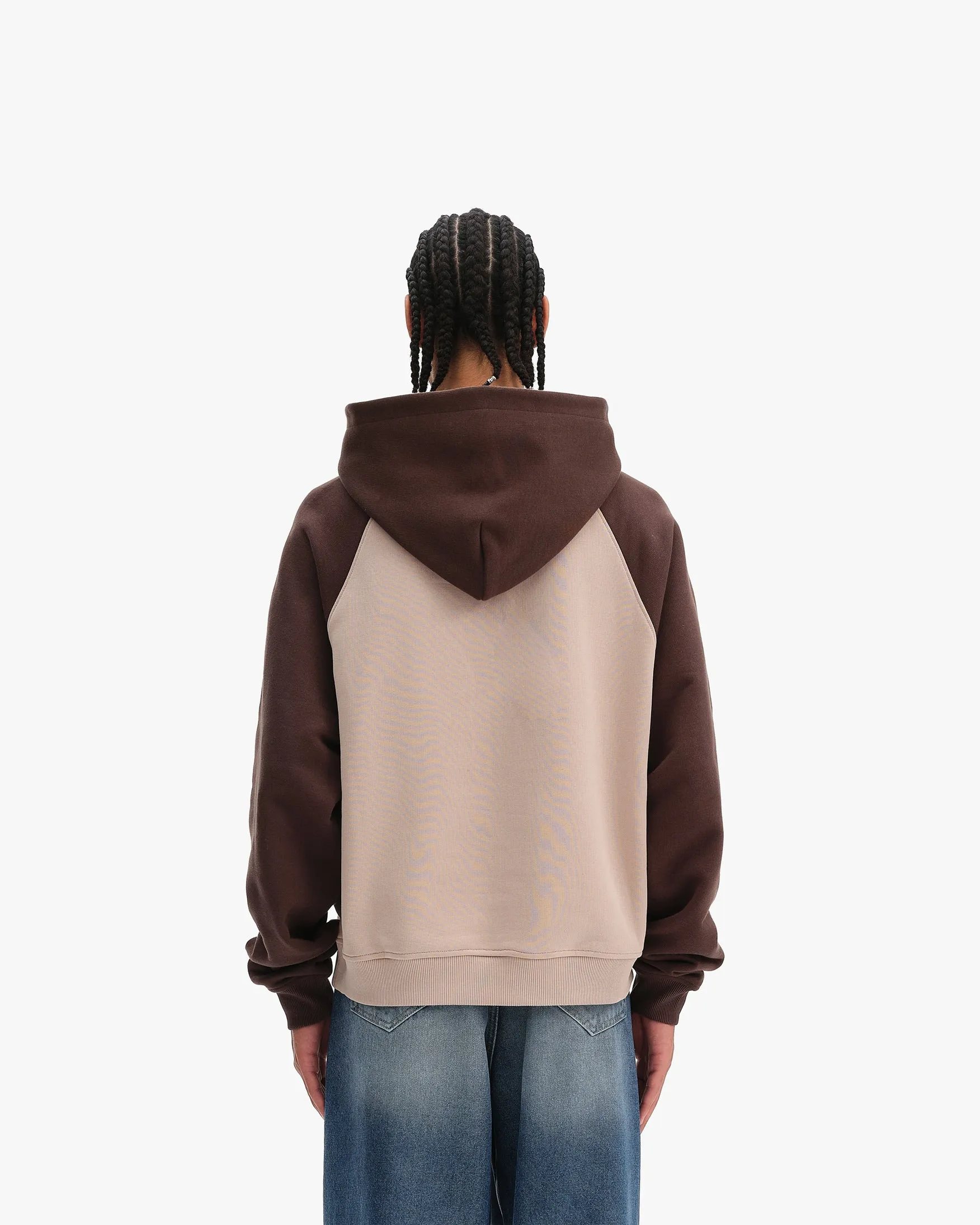 BICOLOR PUBLIC INSTITUTE HOODIE BROWN/CREAM sold by vicinity product image thumbnail 5