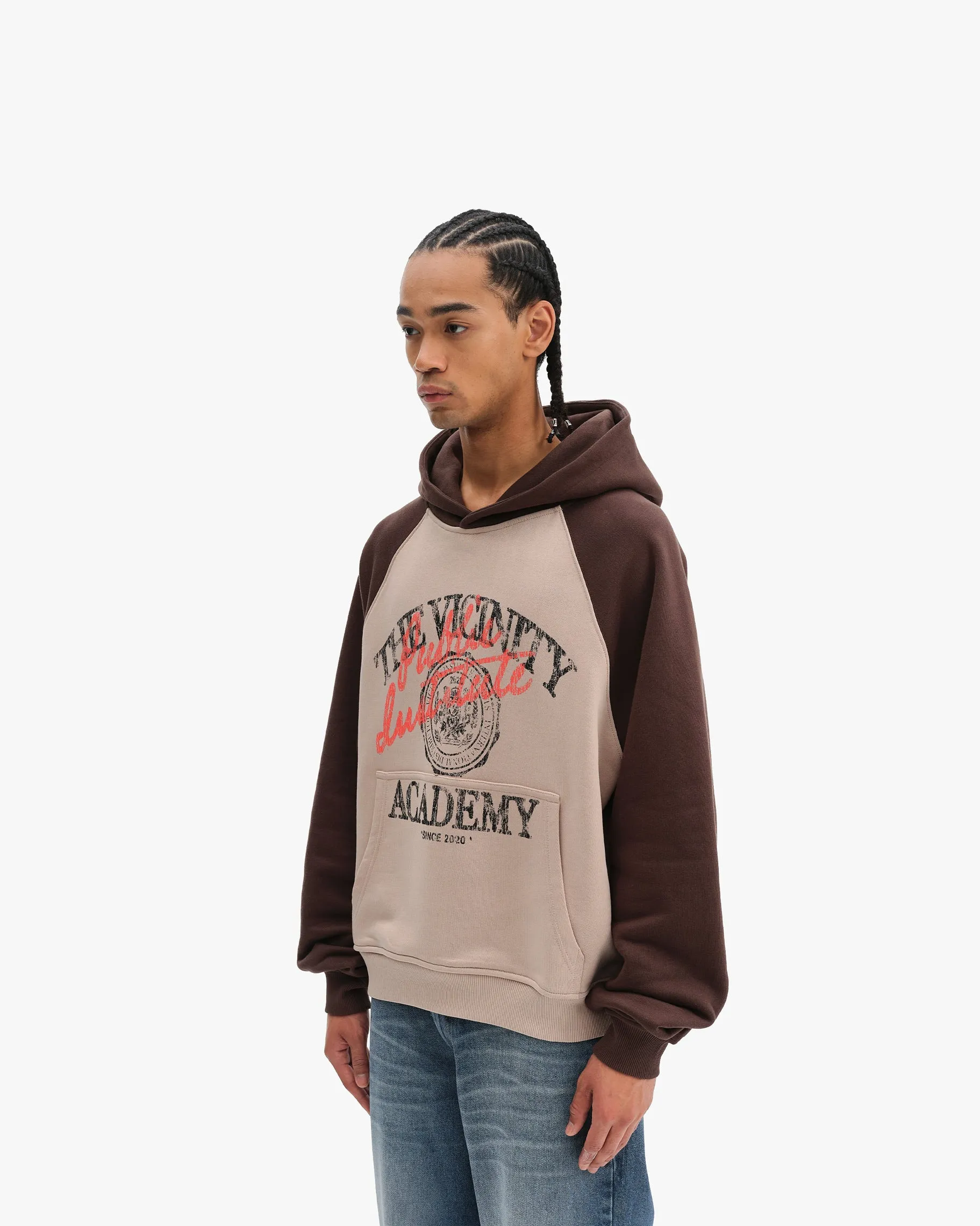 BICOLOR PUBLIC INSTITUTE HOODIE BROWN/CREAM sold by vicinity product image thumbnail 3