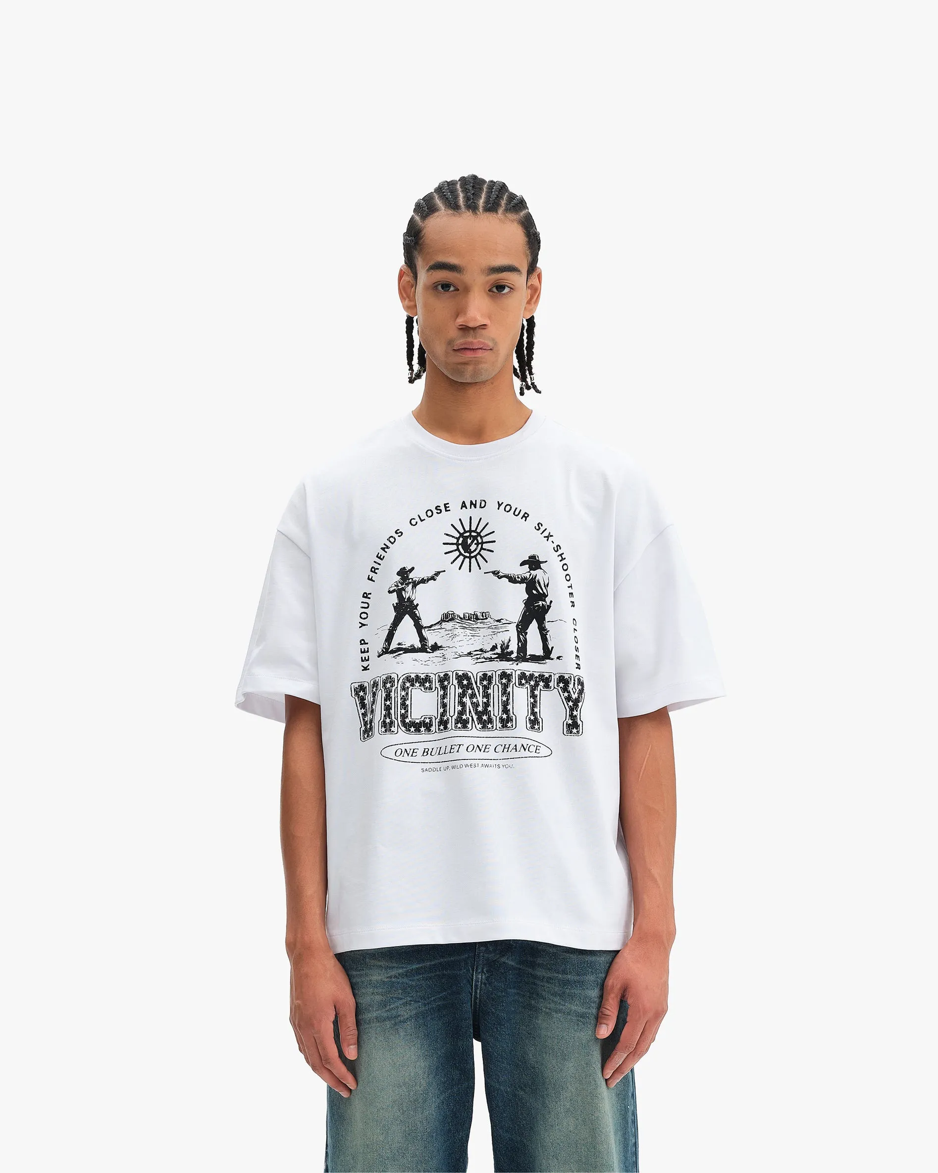 SIX SHOOTER DUEL TEE WHITE sold by vicinity product image thumbnail 2