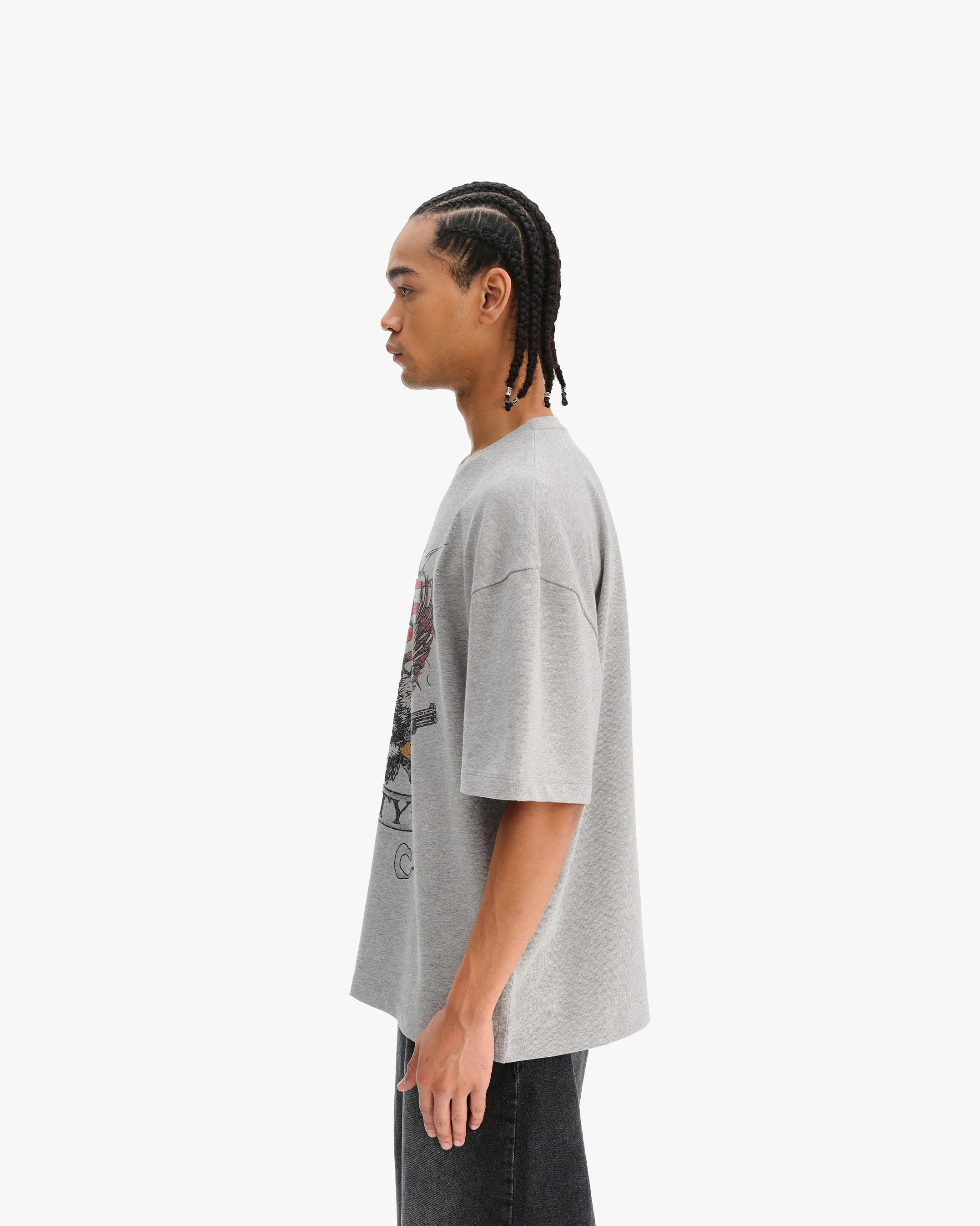 EAGLE TATTOO TEE MELANGE GREY sold by vicinity product image thumbnail 4