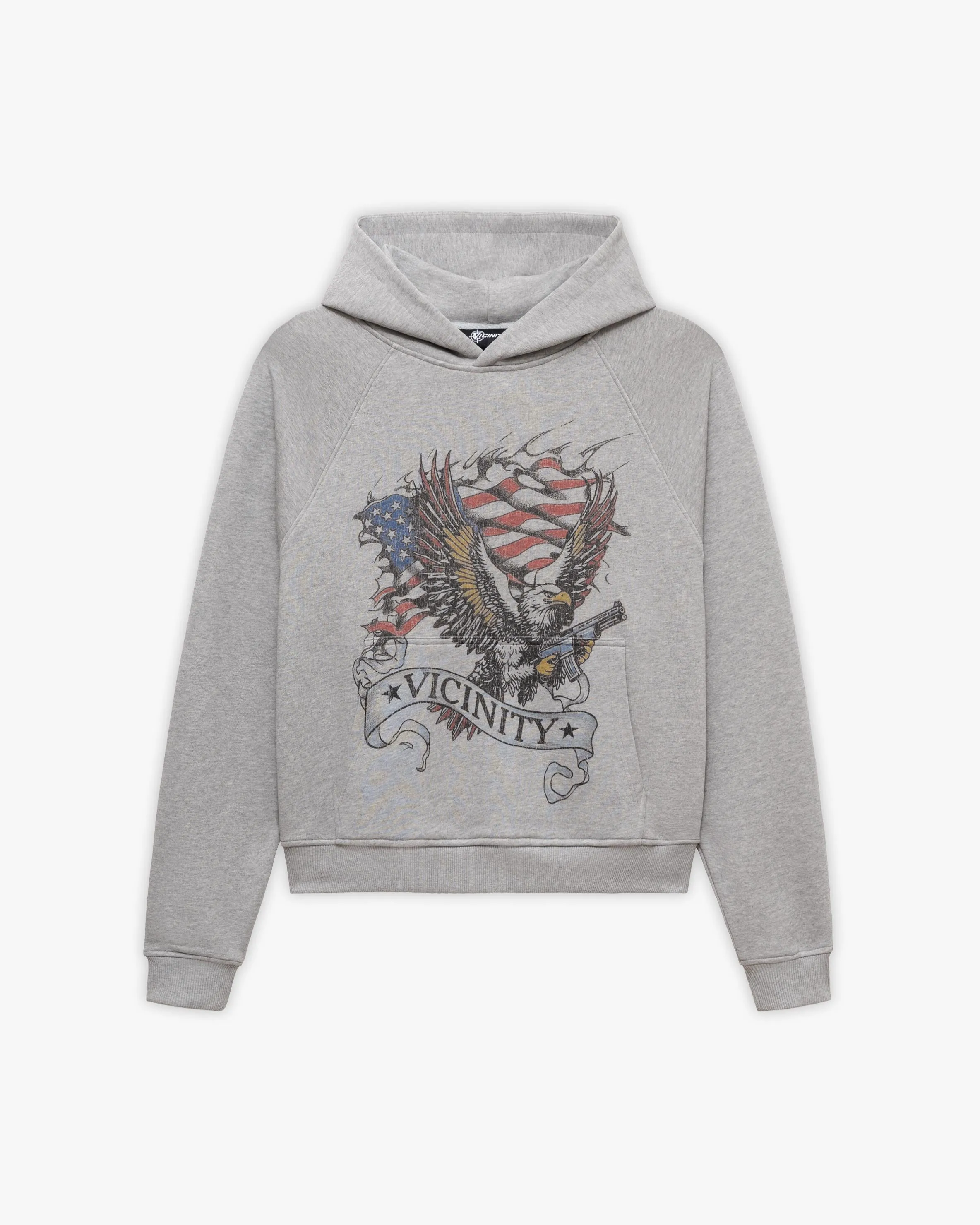 EAGLE TATTOO HOODIE MELANGE GREY sold by vicinity