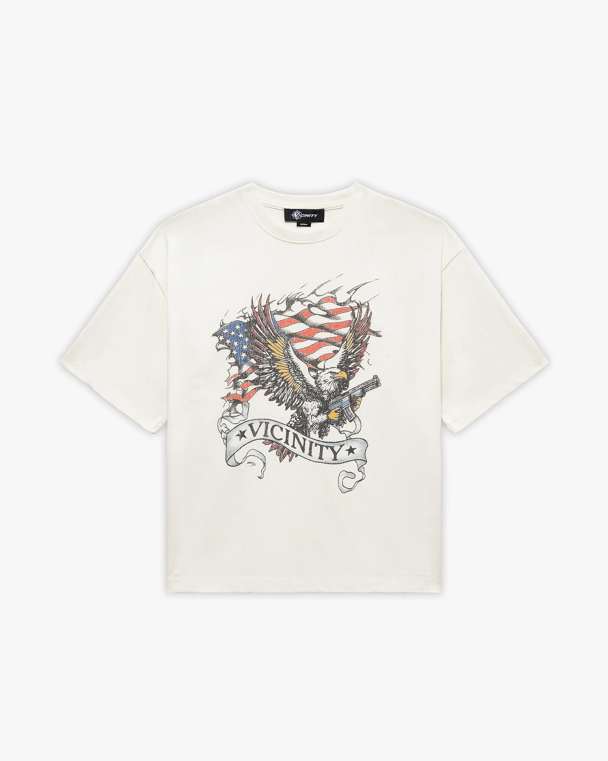 EAGLE TATTOO TEE BEIGE sold by vicinity