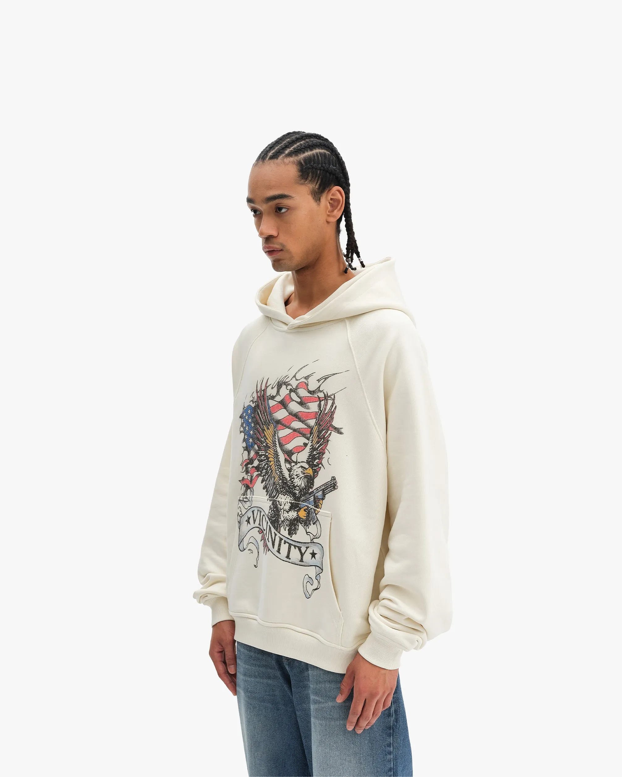 EAGLE TATTOO HOODIE BEIGE sold by vicinity product image thumbnail 3