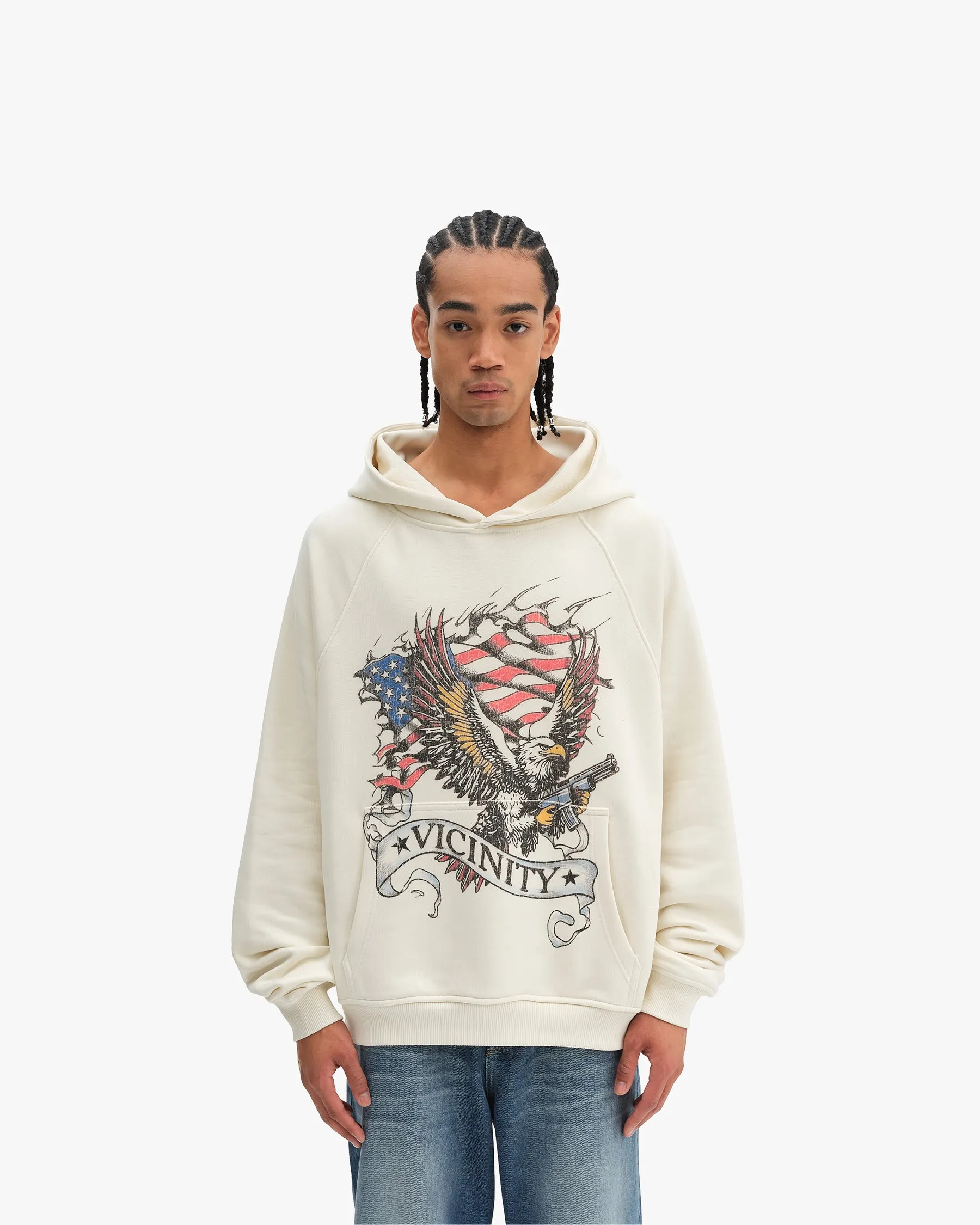 EAGLE TATTOO HOODIE BEIGE sold by vicinity product image thumbnail 2