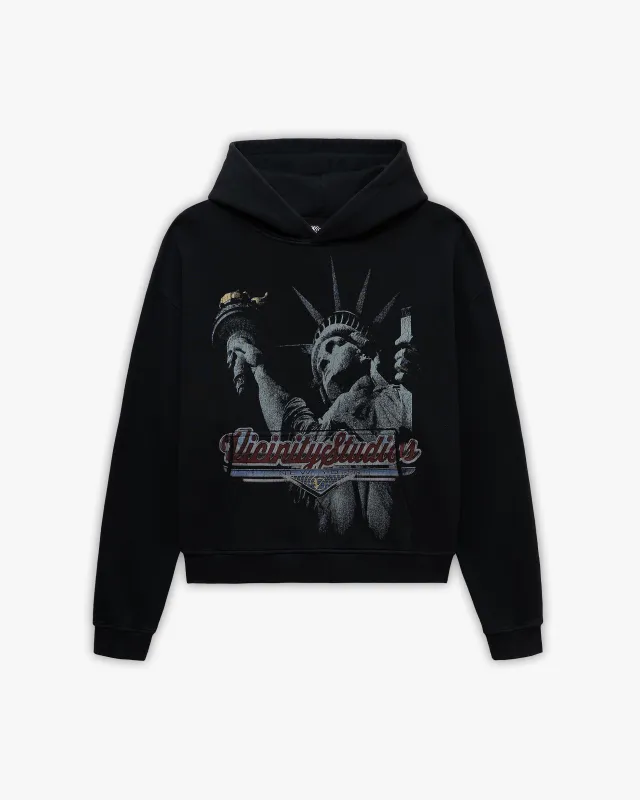 LADY LIBERTY HOODIE VINTAGE WASH sold by vicinity