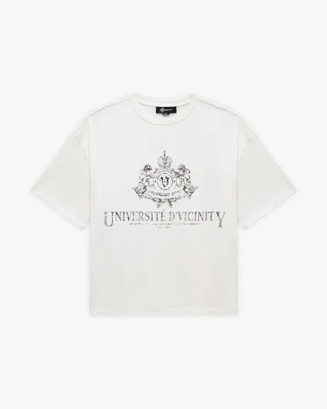 UNIVERSITE D' VICINITY TEE WHITE sold by vicinity