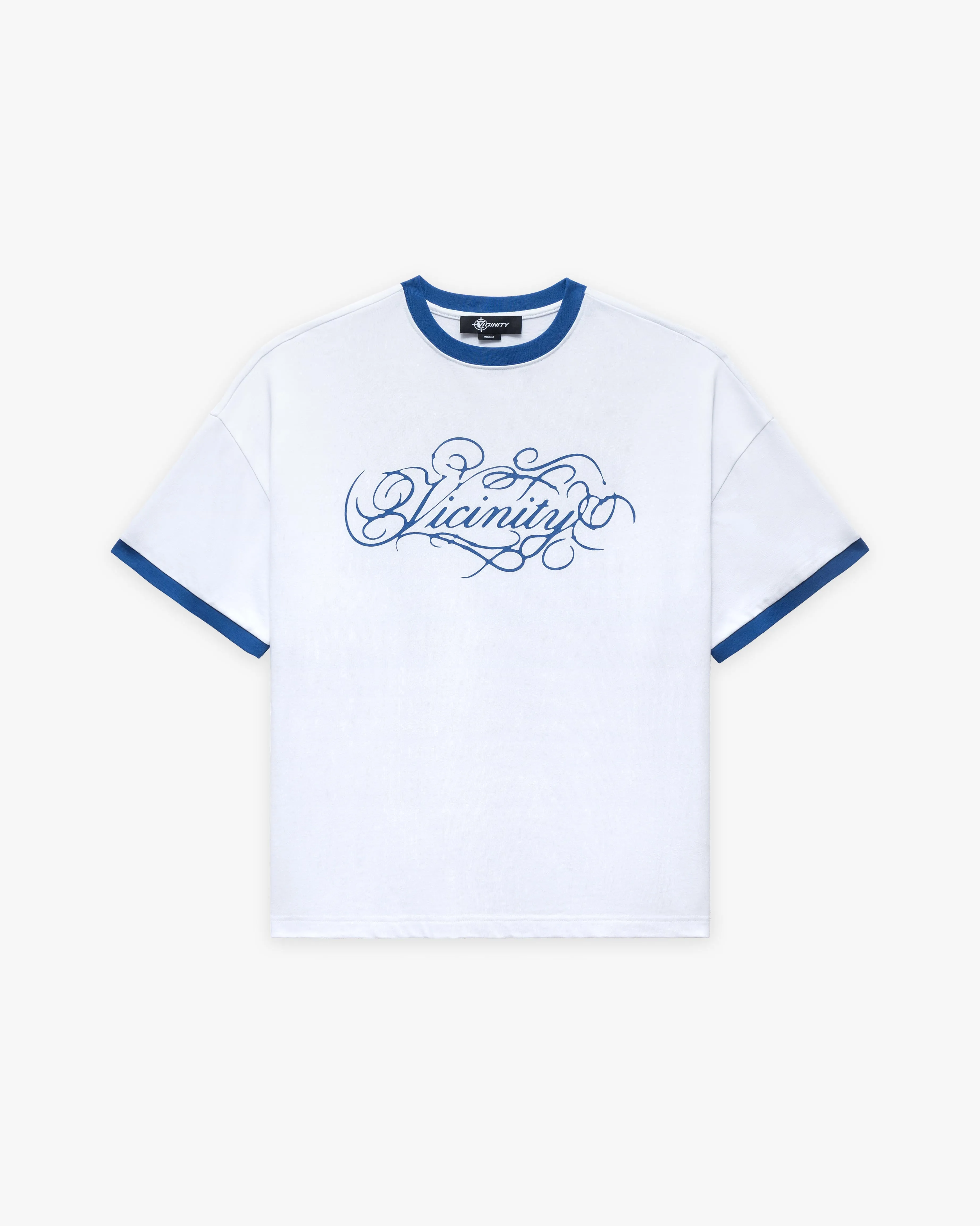 SIGNATURE TEE WHITE/BLUE sold by vicinity