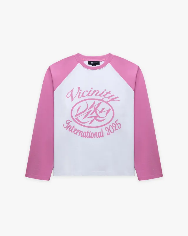 INTERNATIONAL LONGSLEEVE WHITE/PINK sold by vicinity