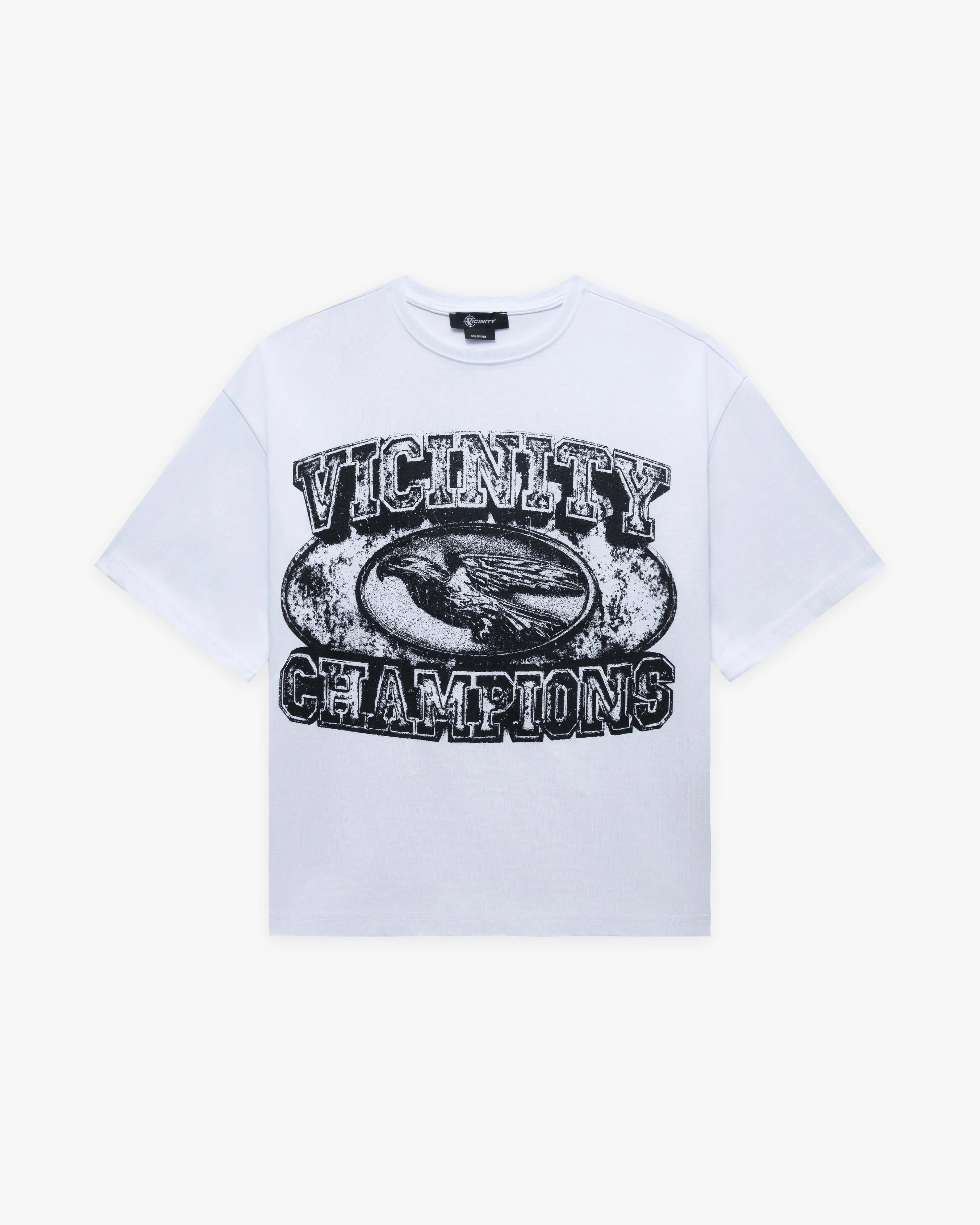 CHAMP EMBLEM TEE BLACK/WHITE sold by vicinity