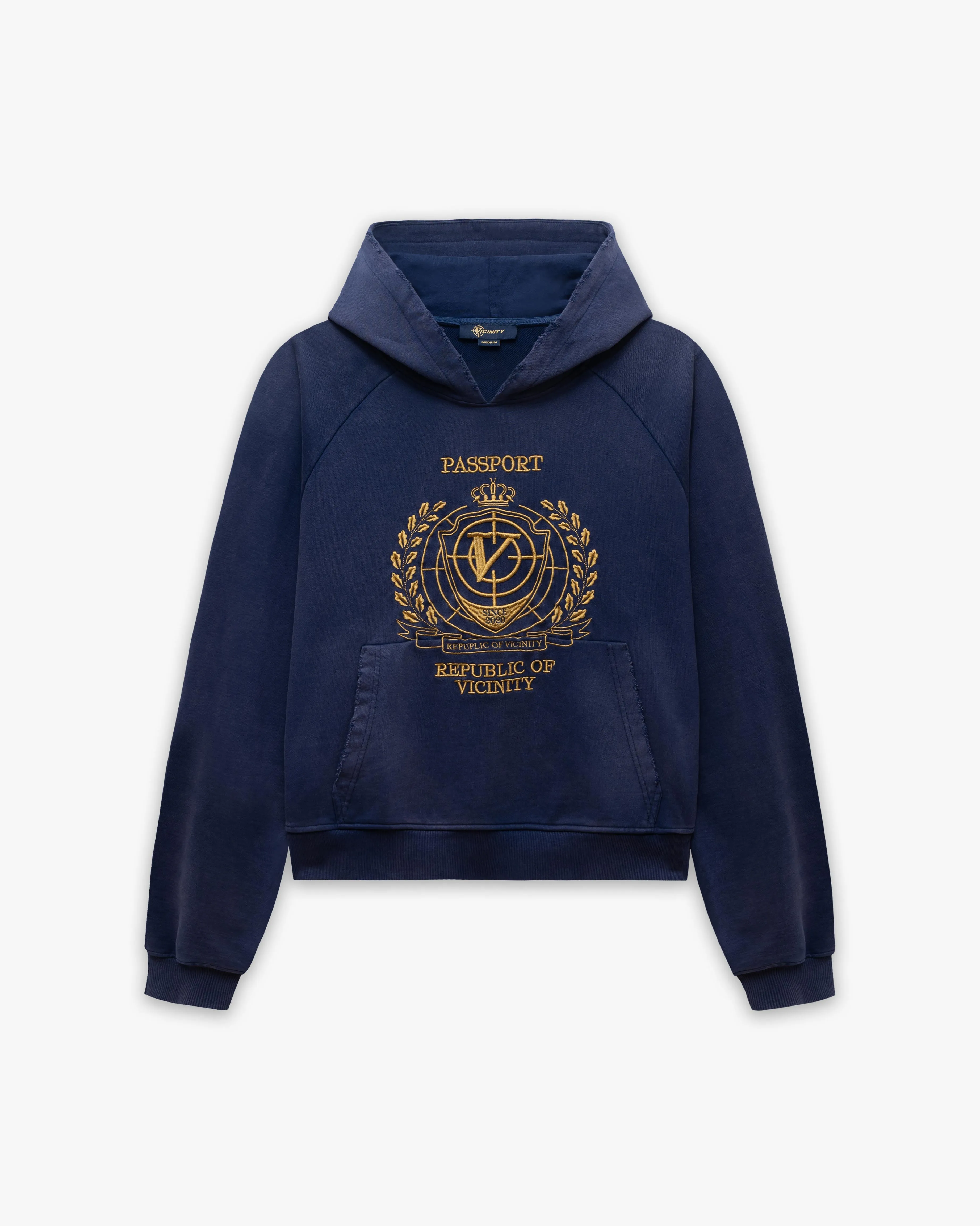PASSPORT HOODIE WASHED BLUE sold by vicinity