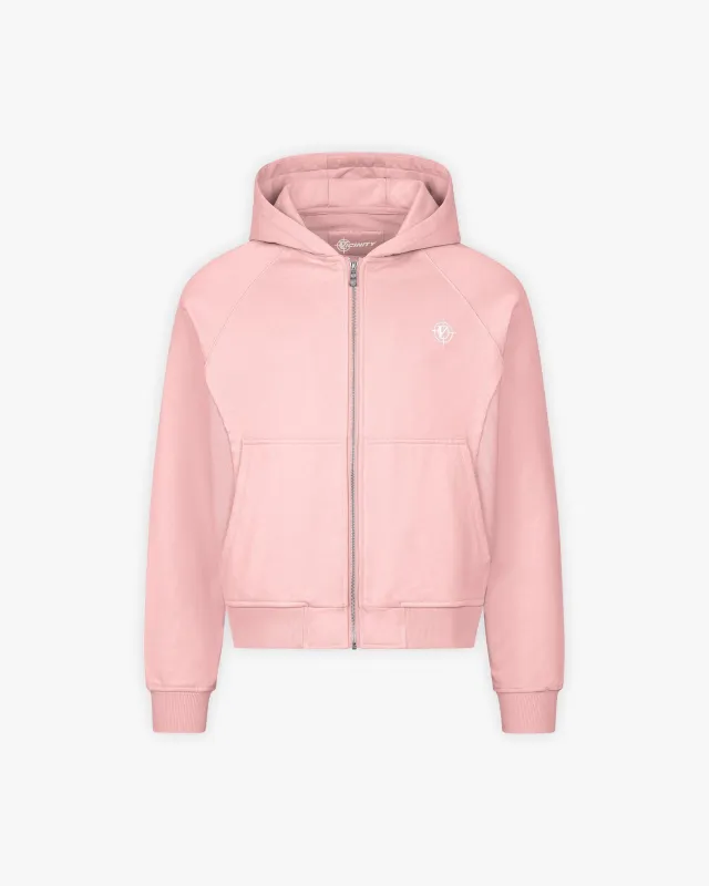INSIDE OUT ZIP HOODIE PINK sold by vicinity
