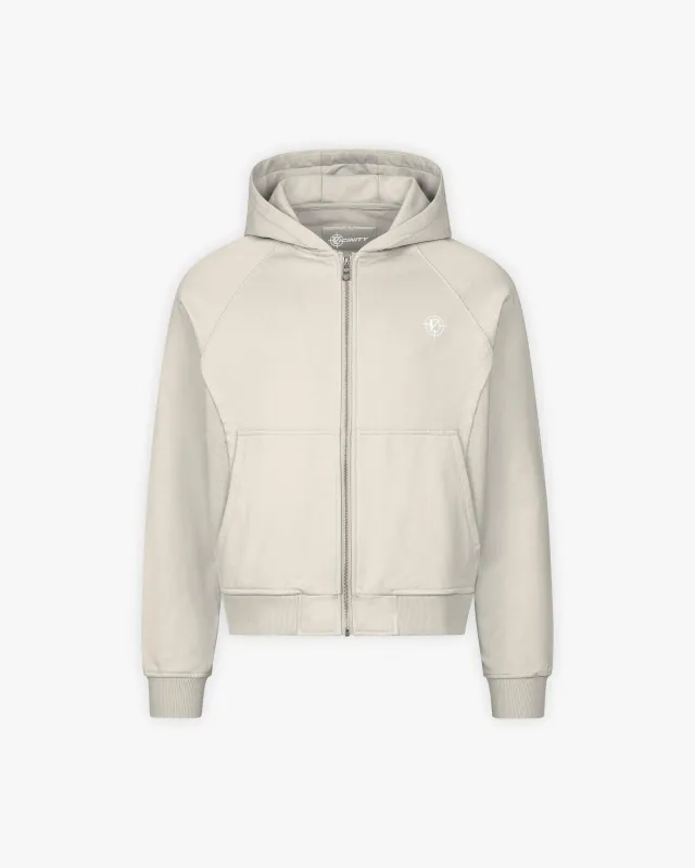 INSIDE OUT ZIP HOODIE BEIGE sold by vicinity