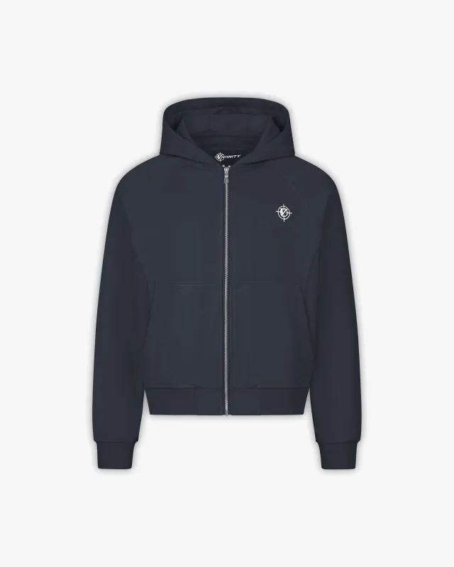INSIDE OUT ZIP HOODIE NAVY sold by vicinity