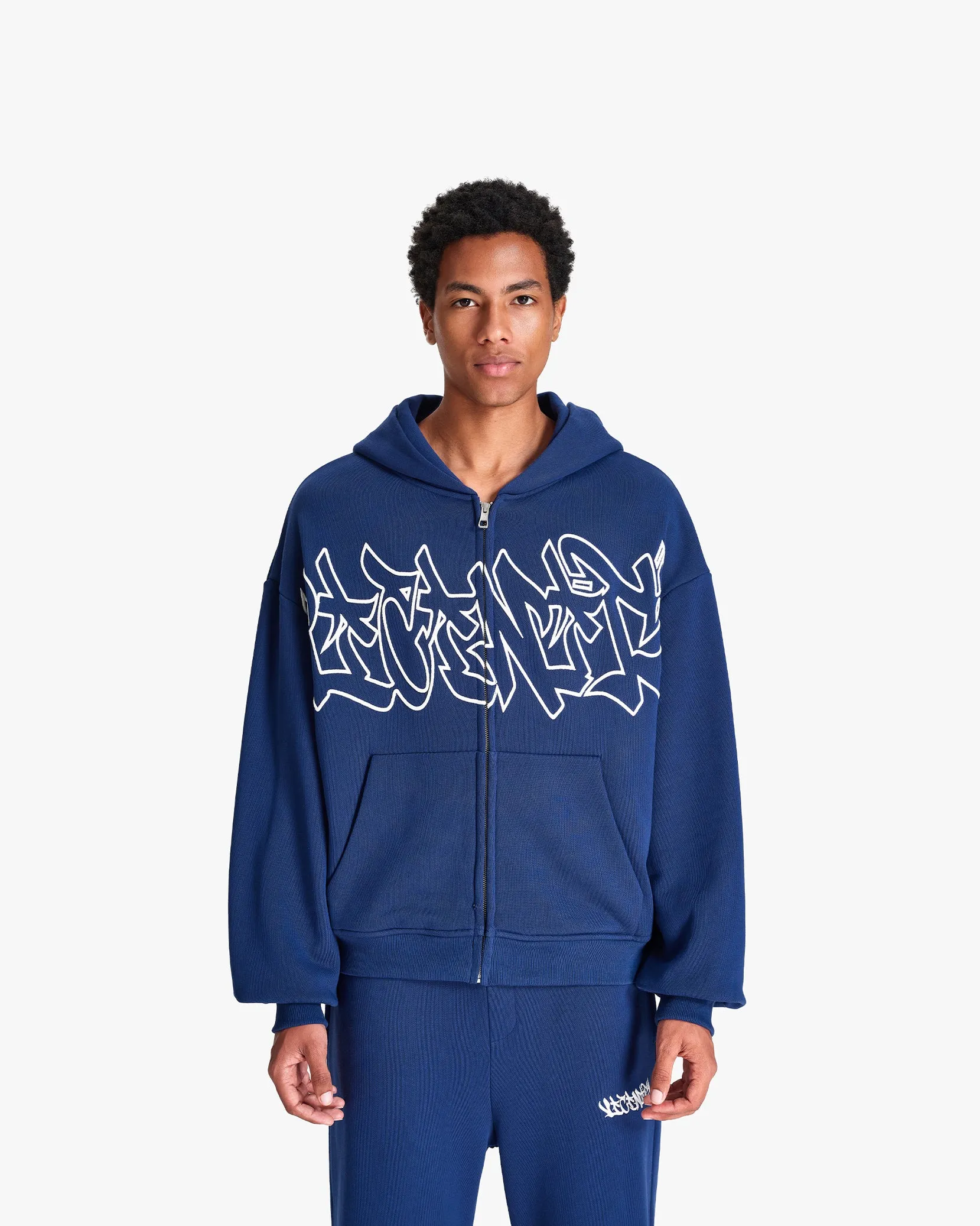 GRAFFITI ZIP-HOODIE BLUE sold by vicinity product image thumbnail 3