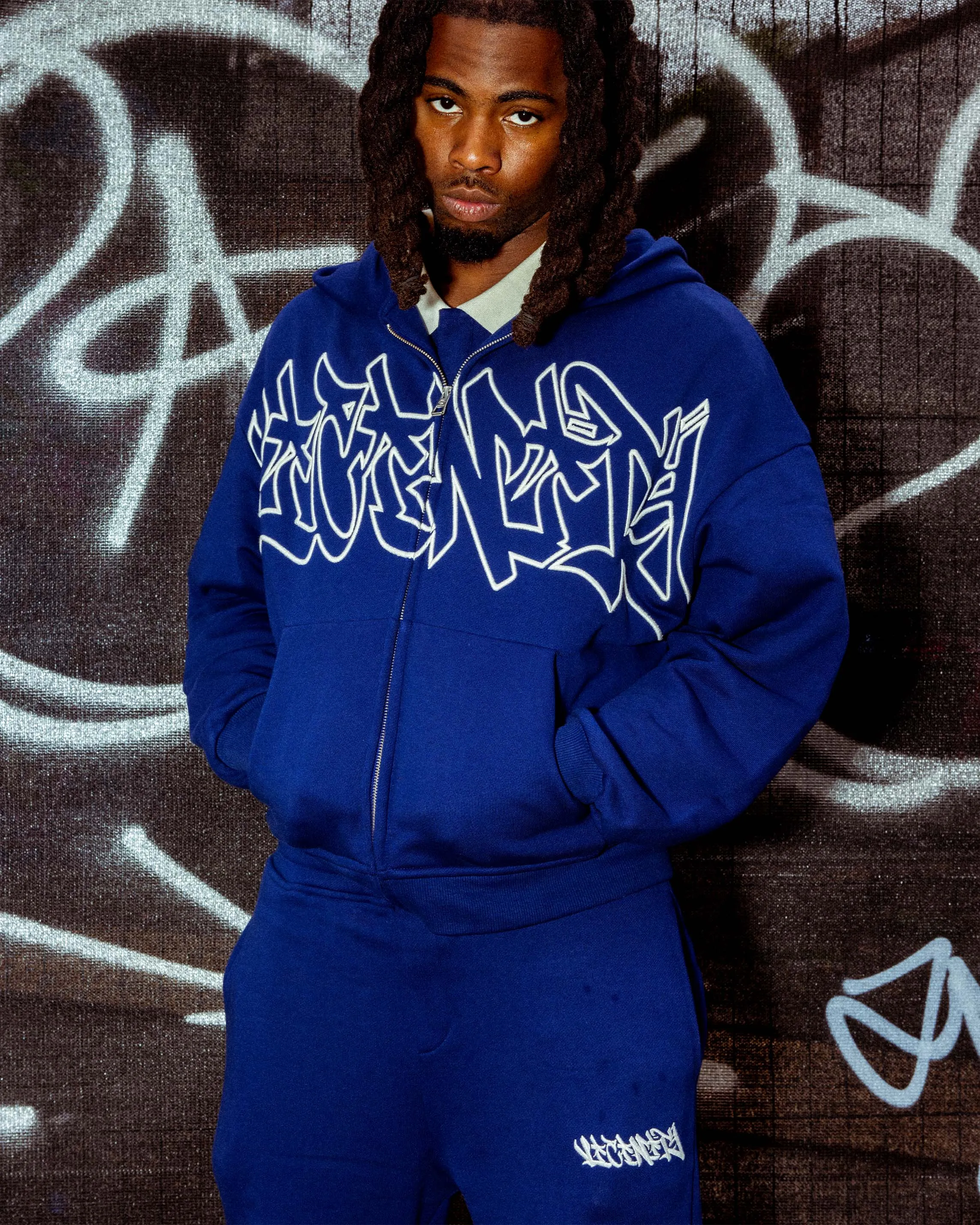GRAFFITI ZIP-HOODIE BLUE sold by vicinity product image thumbnail 2