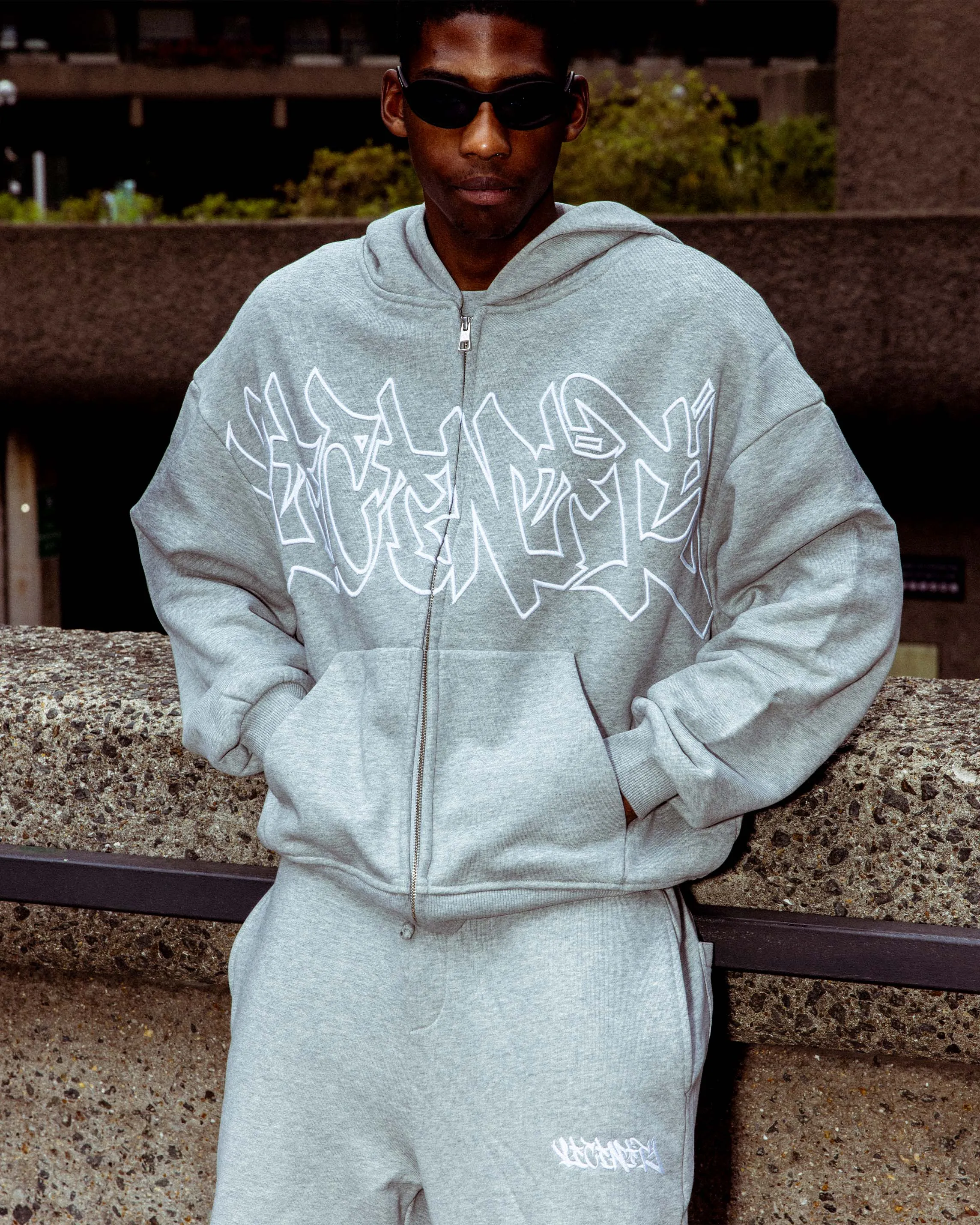 GRAFFITI ZIP-HOODIE GREY MELANGE sold by vicinity product image thumbnail 2