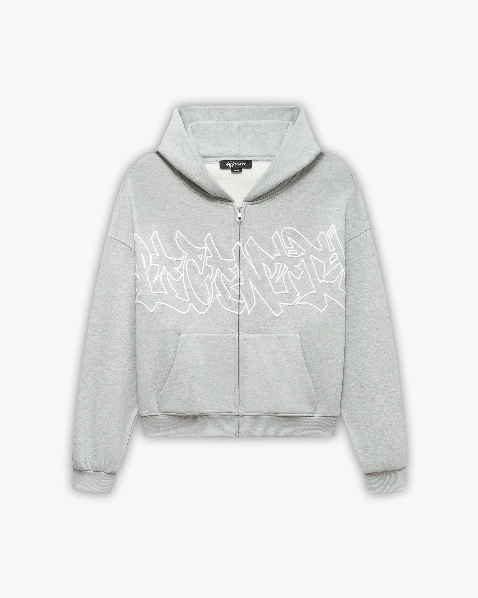 GRAFFITI ZIP-HOODIE GREY MELANGE sold by vicinity