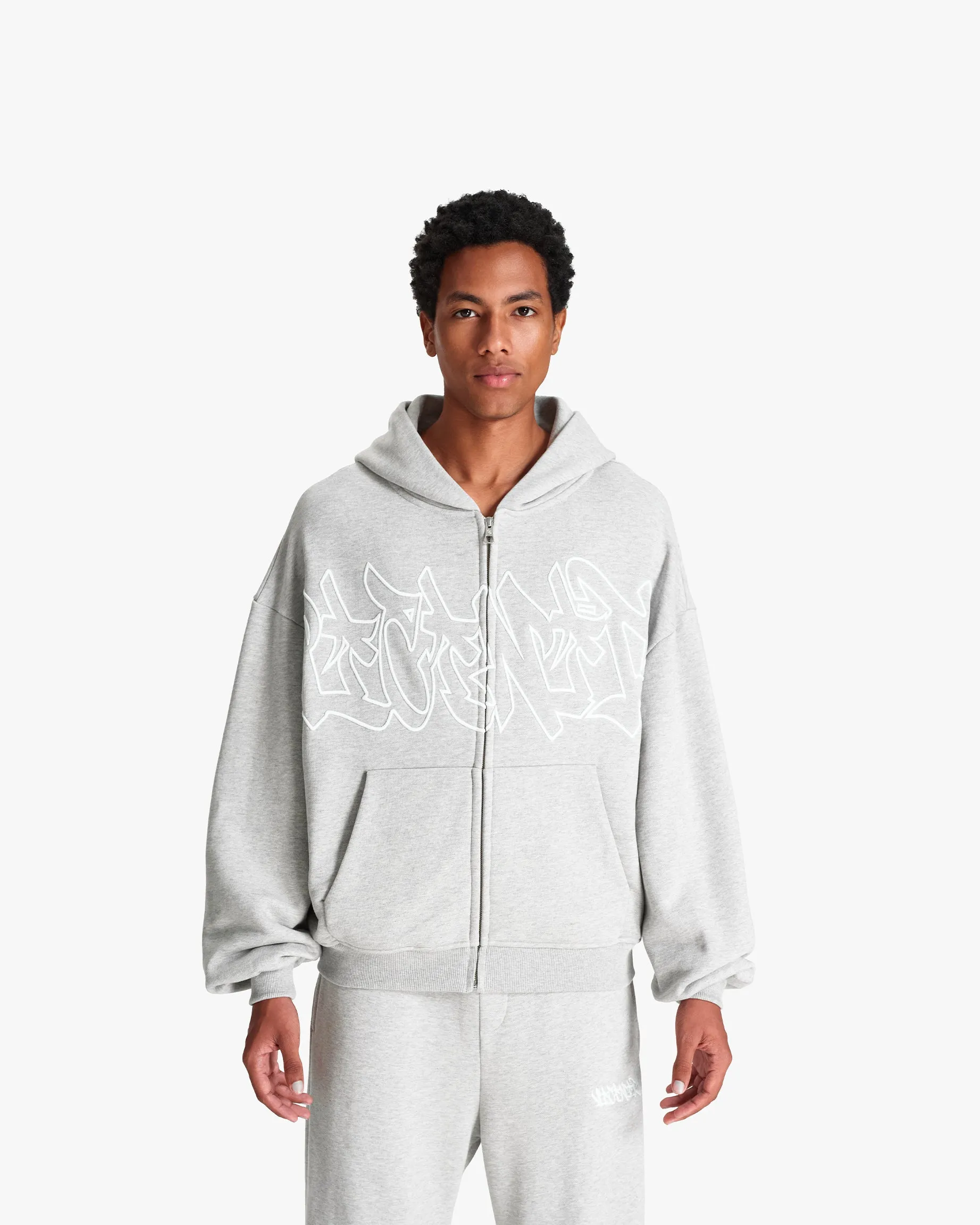 GRAFFITI ZIP-HOODIE GREY MELANGE sold by vicinity product image thumbnail 3