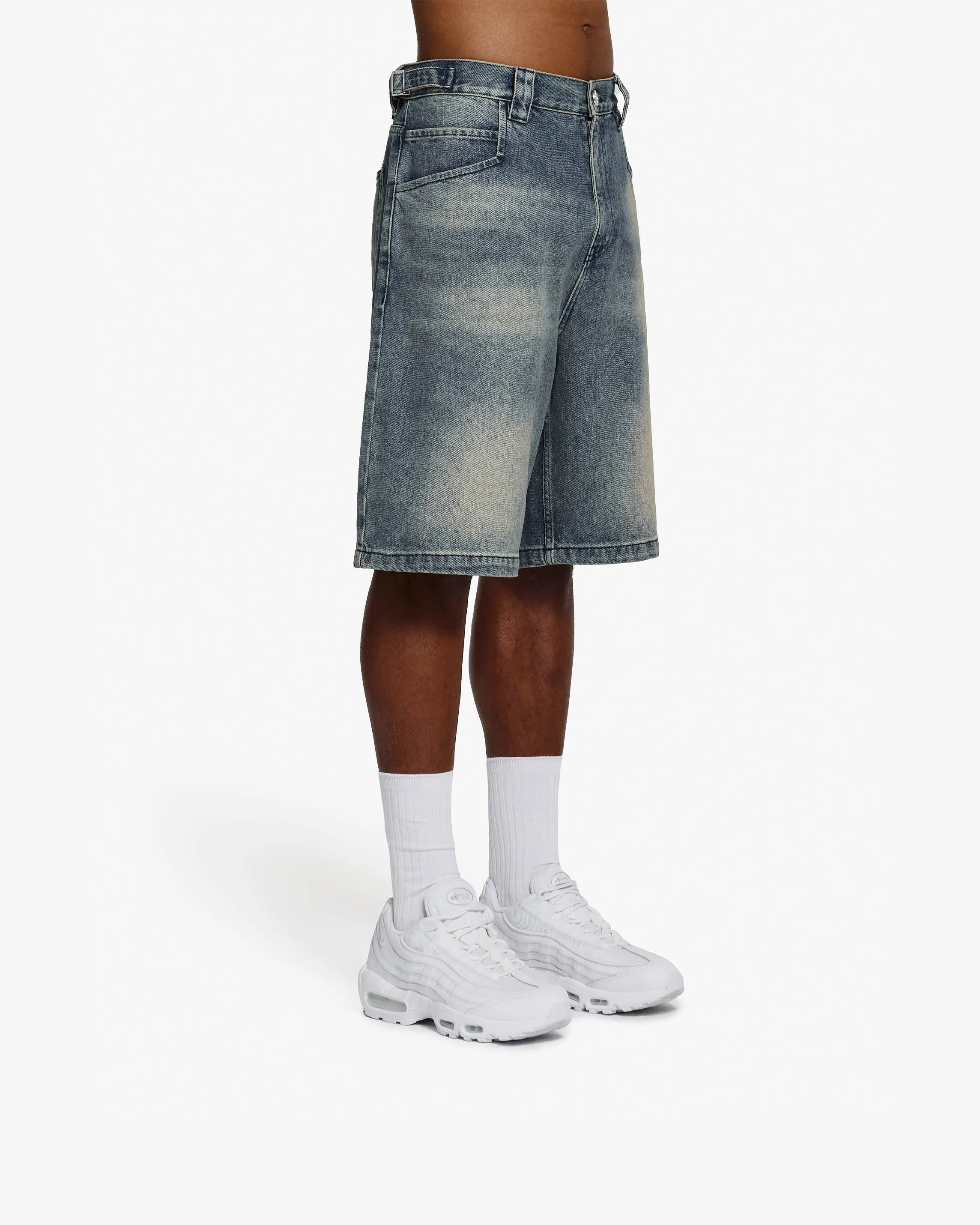 YELLOW TINTED DENIM JORTS sold by vicinity product image thumbnail 3