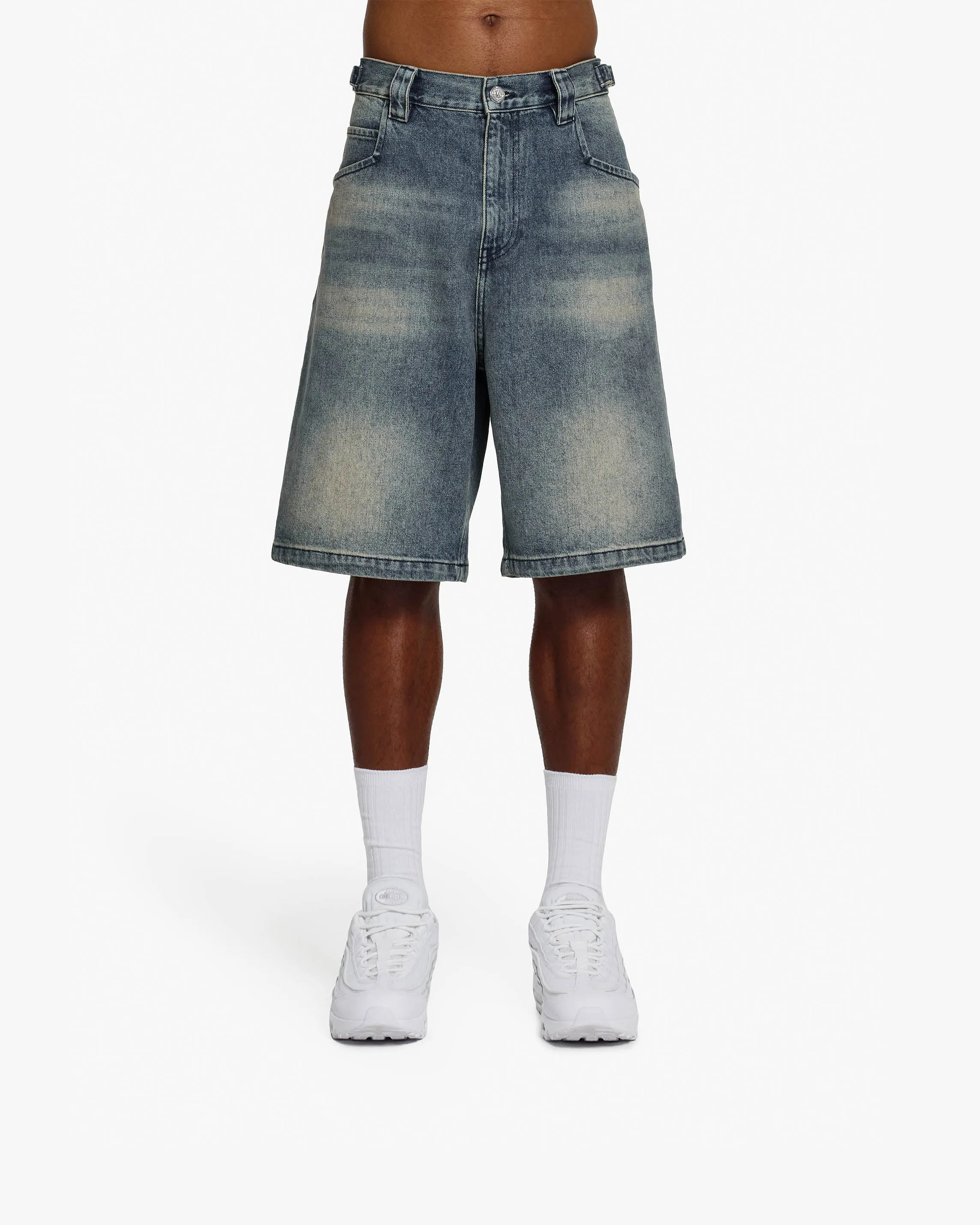 YELLOW TINTED DENIM JORTS sold by vicinity product image thumbnail 2