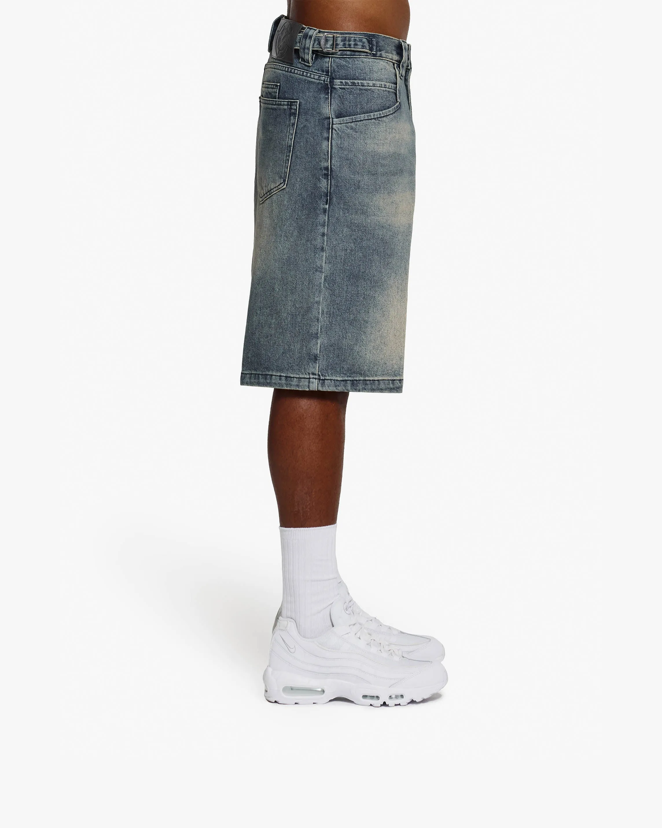 YELLOW TINTED DENIM JORTS sold by vicinity product image thumbnail 4