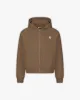 INSIDE OUT ZIP HOODIE CHOCOLATE BROWN sold by vicinity
