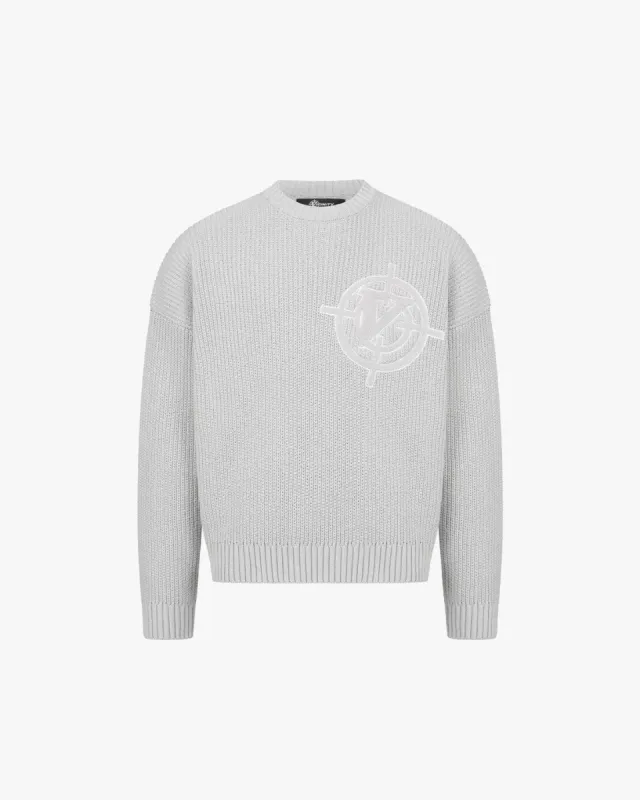 V-LOGO KNITWEAR LIGHT GREY sold by vicinity