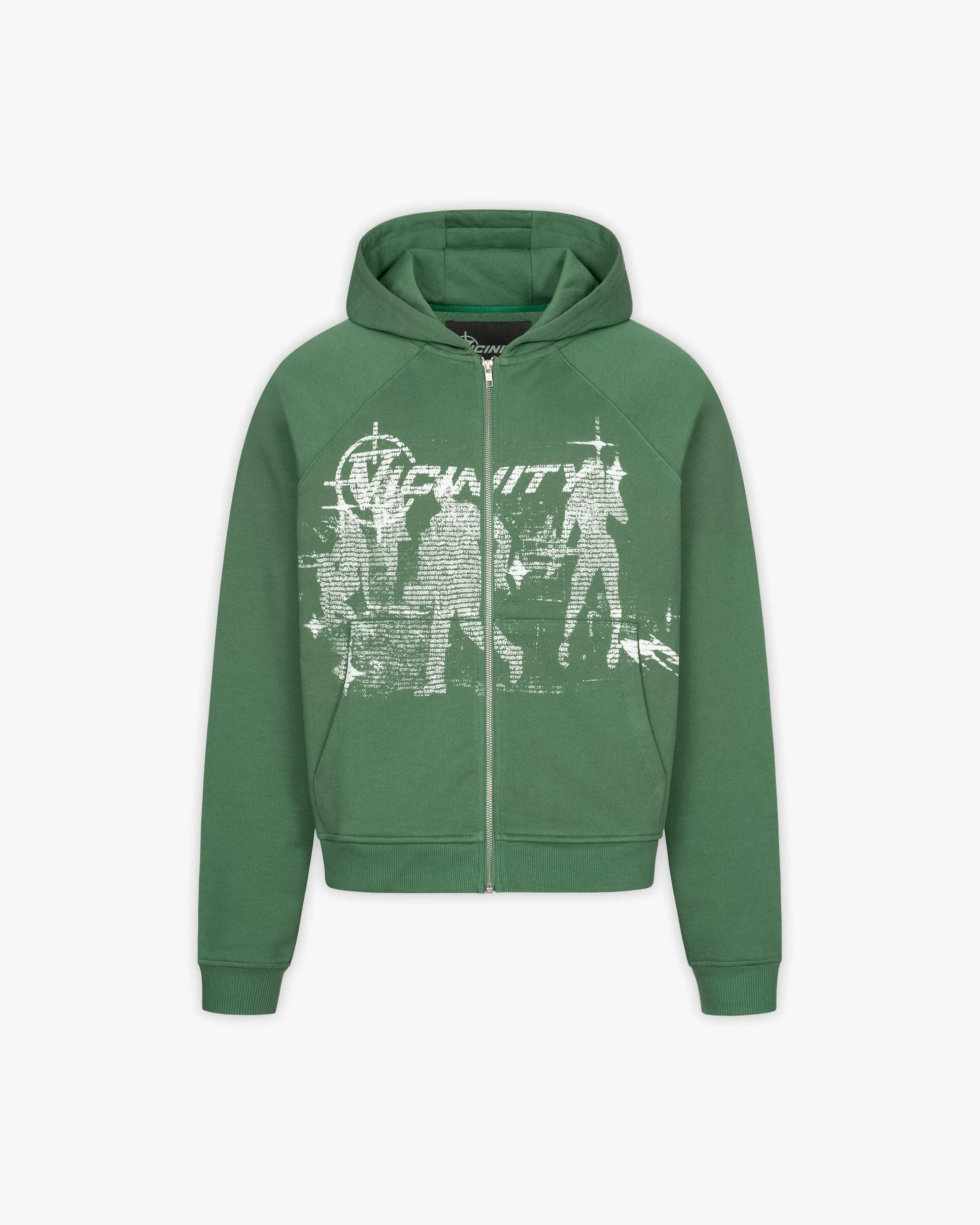 BINARY ZIP HOODIE GREEN sold by vicinity